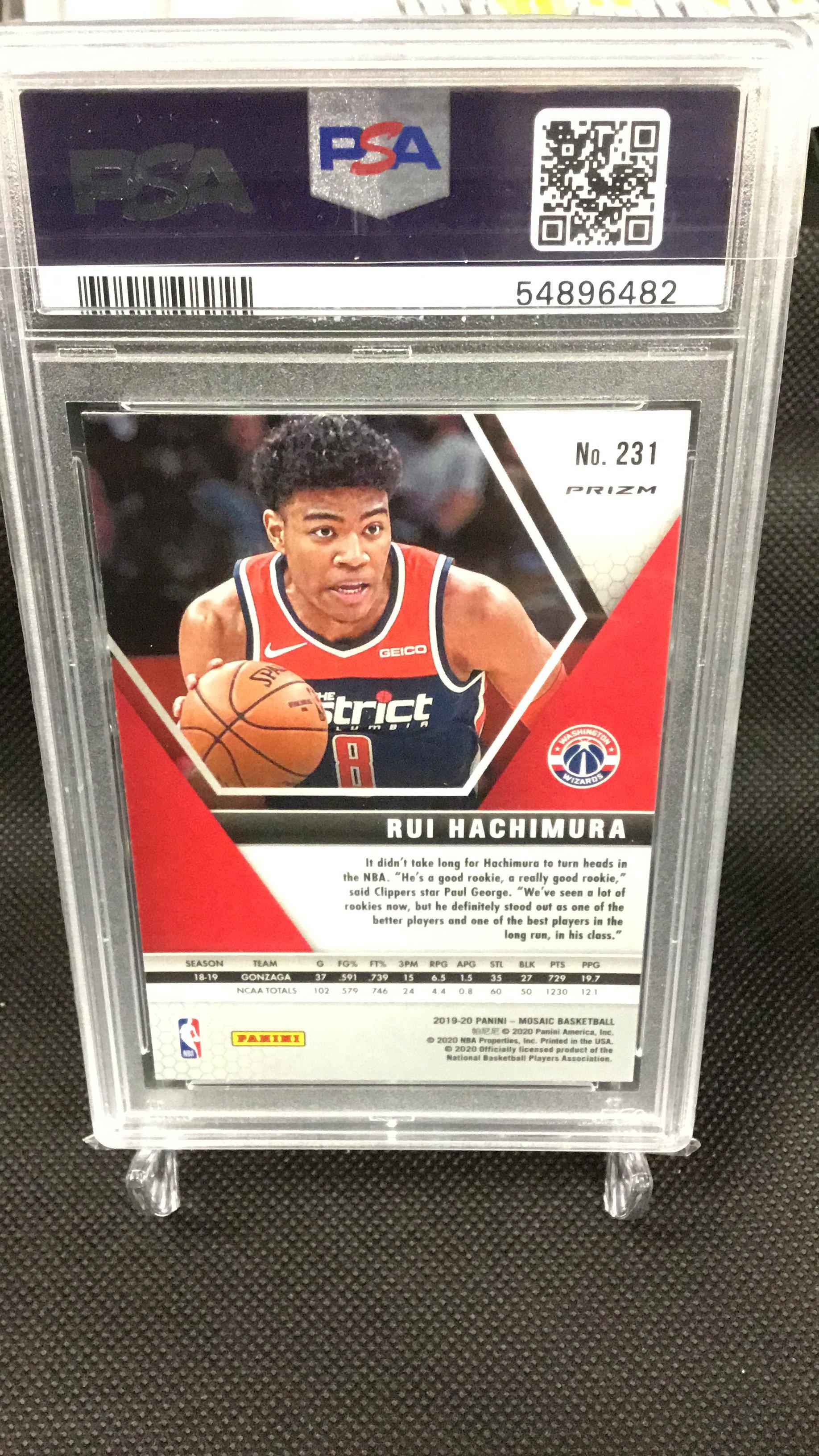 2019 Panini Mosaic 231 Rui Hachimura Reactive Blue PSA 9
