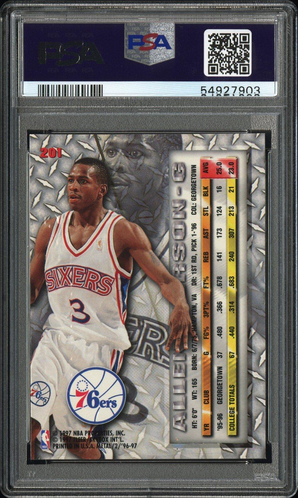1996 Metal 201 Allen Iverson PSA