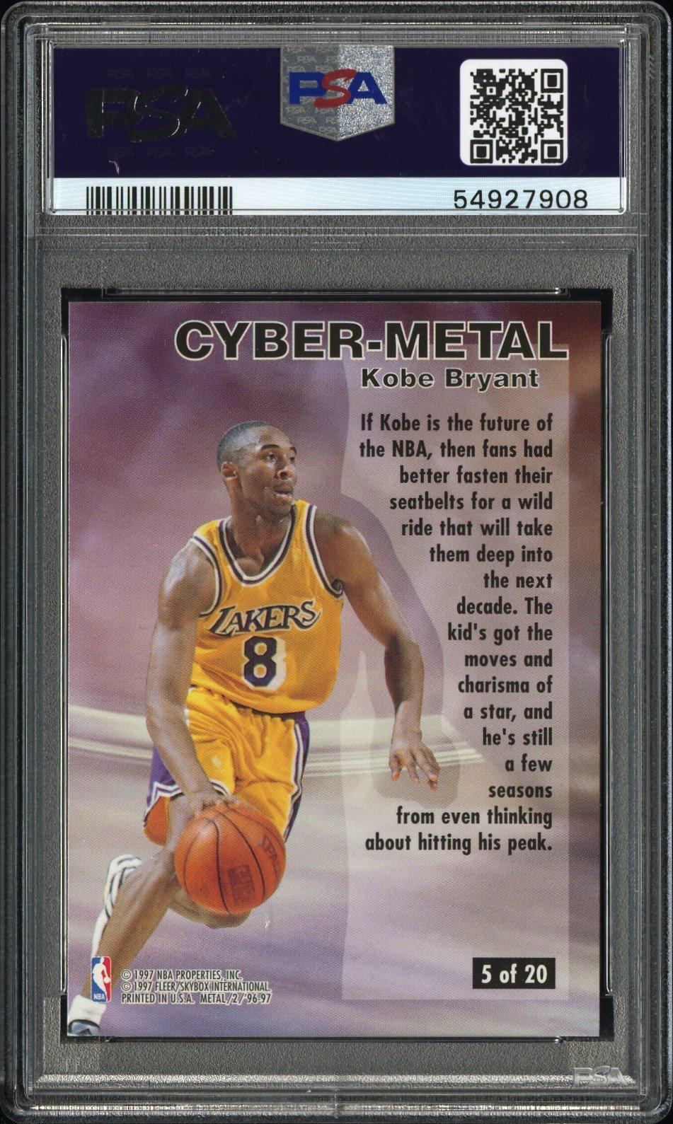 1996 Metal Cyber-metal 5 Kobe Bryant PSA 8