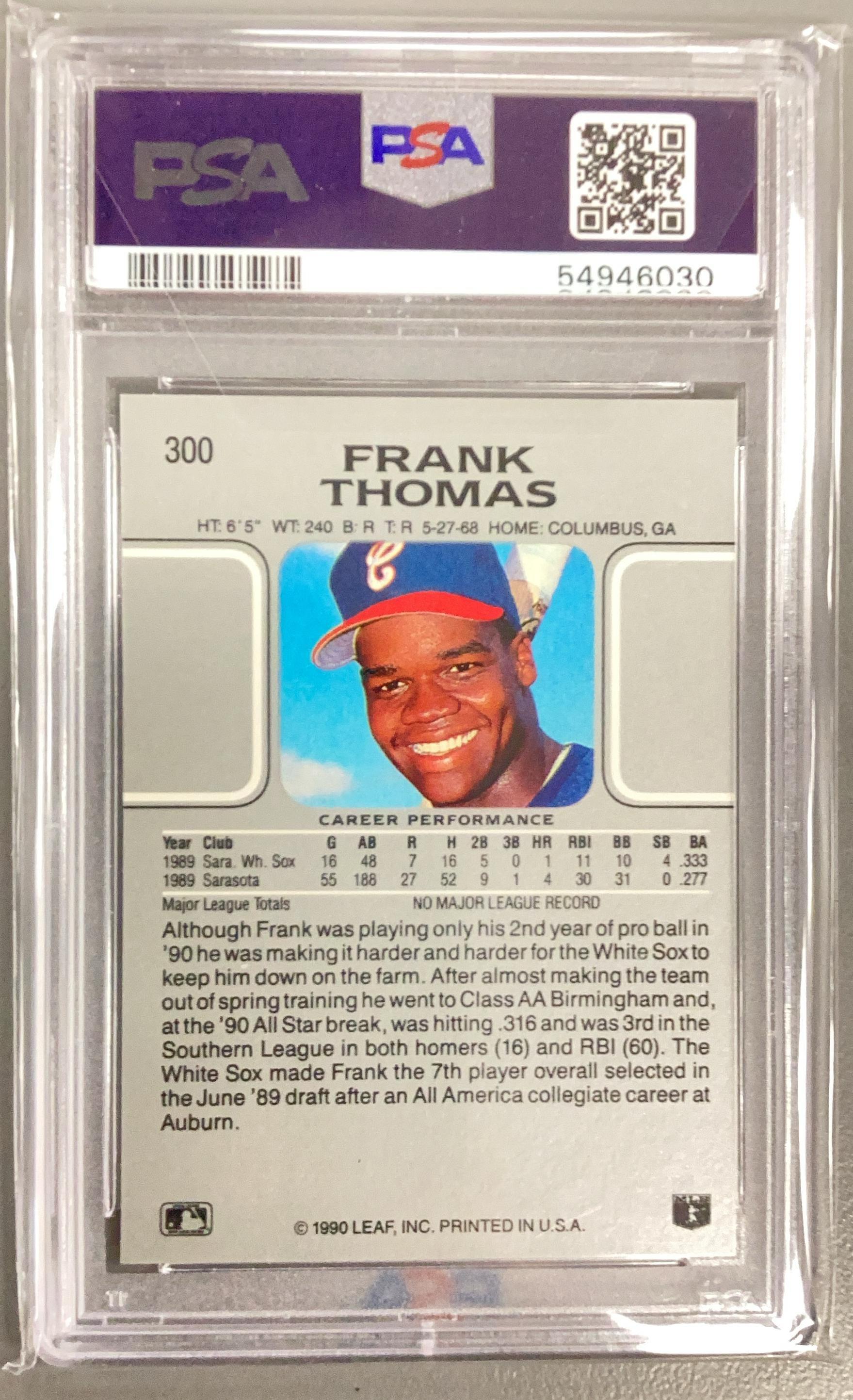 1990 Leaf 300 Frank Thomas PSA 9