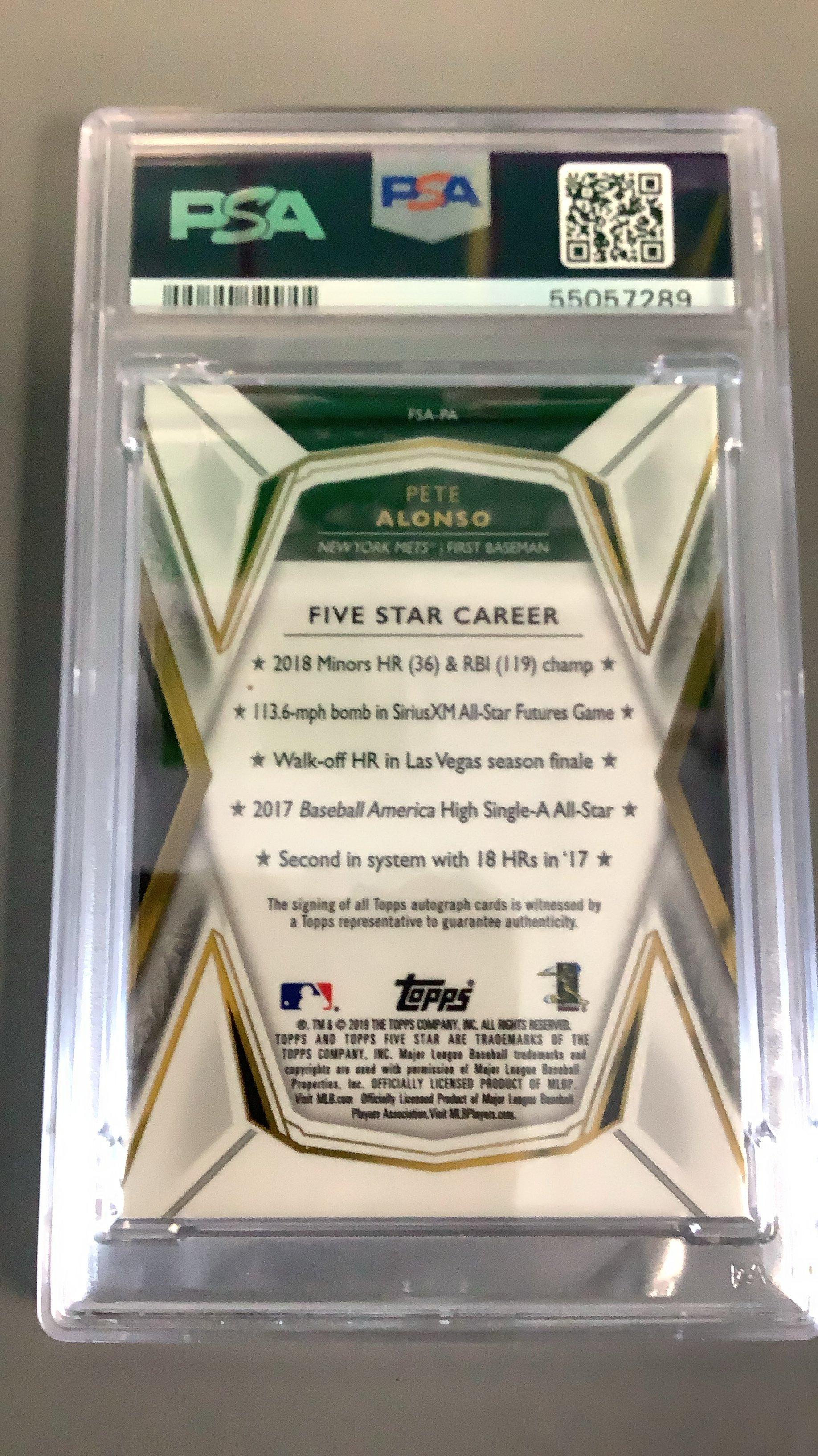 2019 Topps Five Star Autographs Fsapa Pete Alonso PSA 9