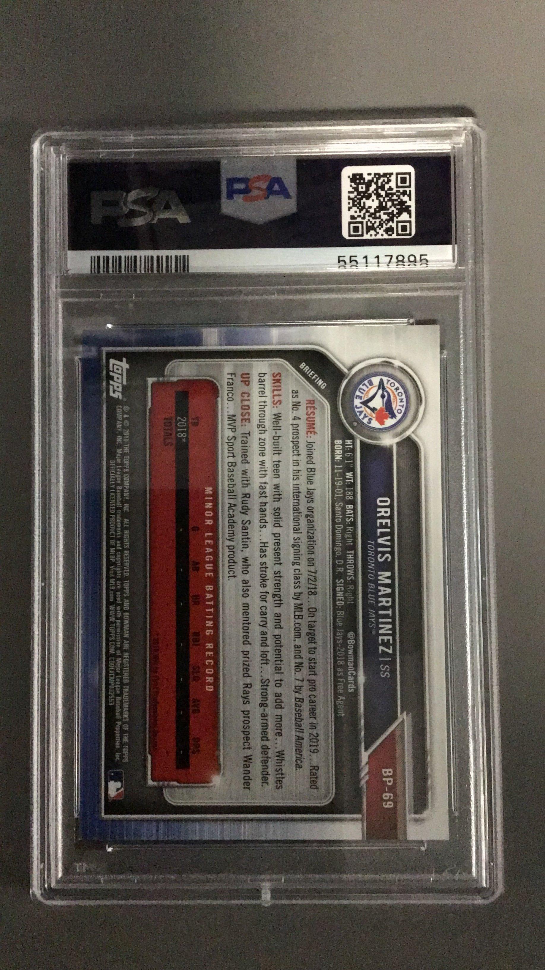 2019 Bowman Paper Prospects Bp69 Orelvis Martinez PSA 9