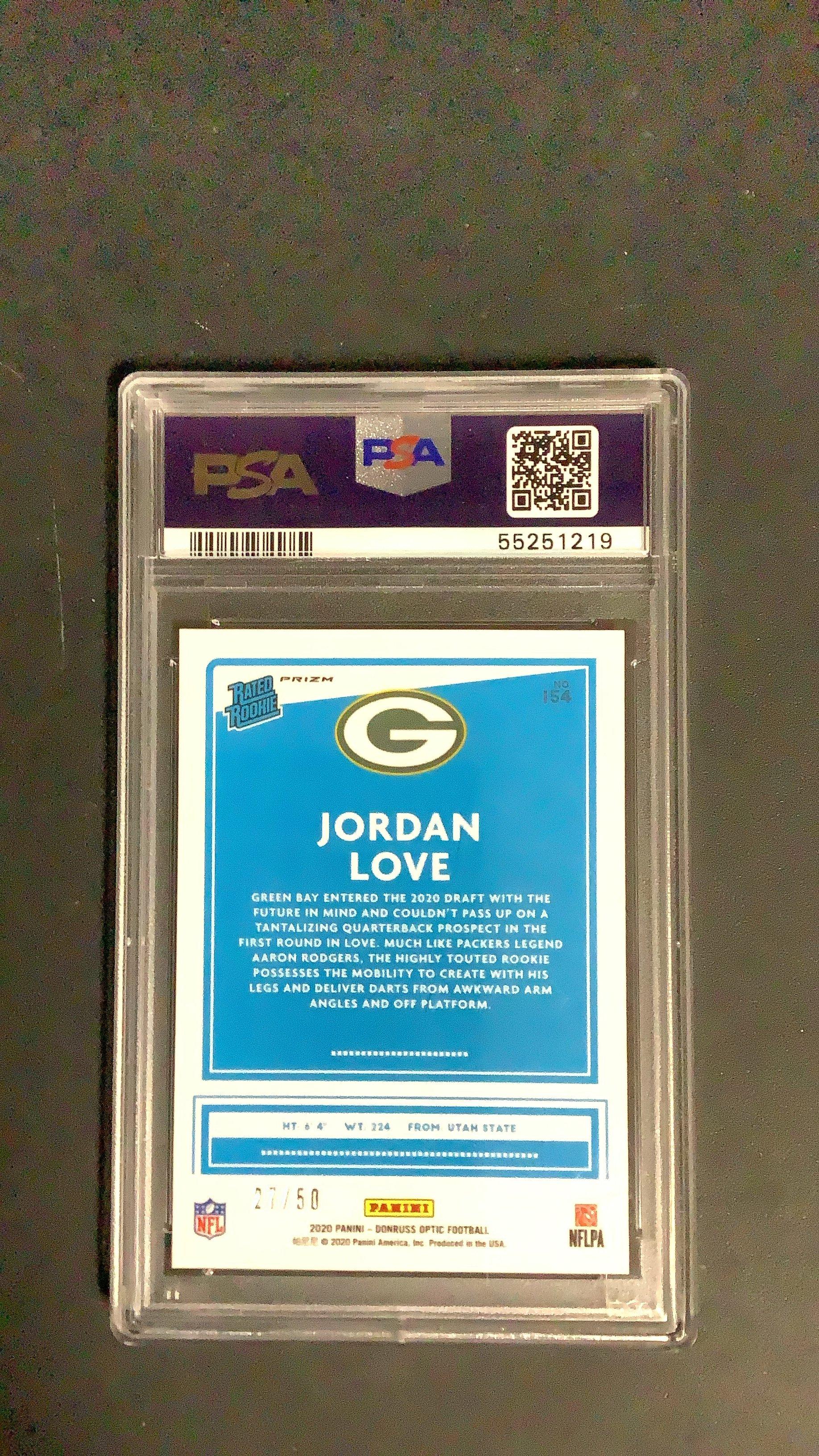2020 Panini Donruss Optic 154 Jordan Love PSA
