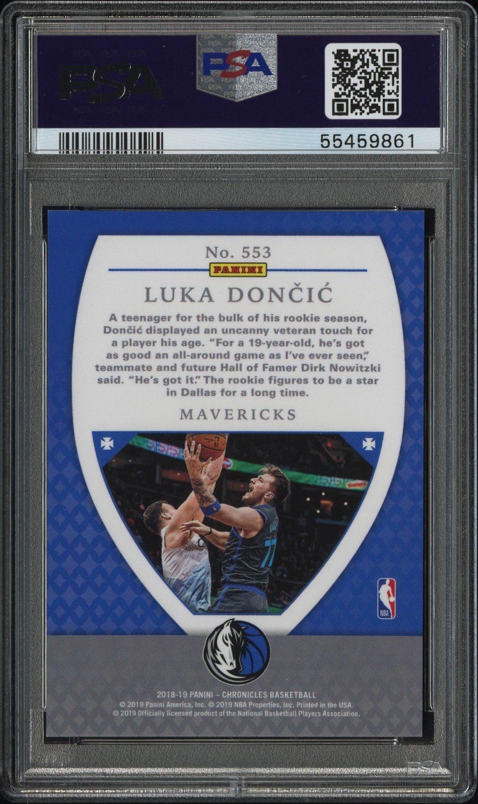 2018 Panini Chronicles 553 Luka Doncic Blue PSA 10