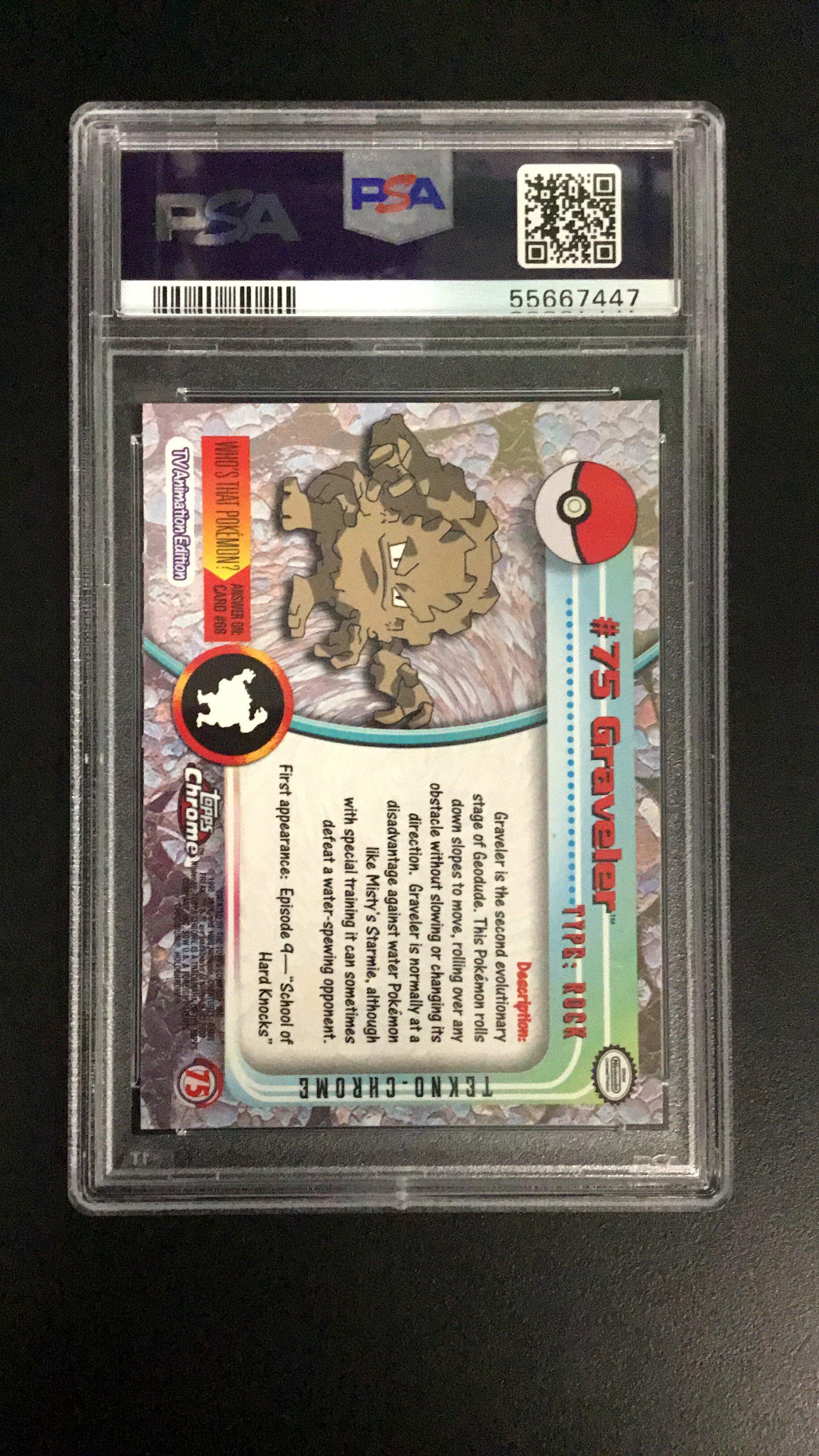 2000 Topps Chrome Pokemon T.v. 75 Graveler PSA 10