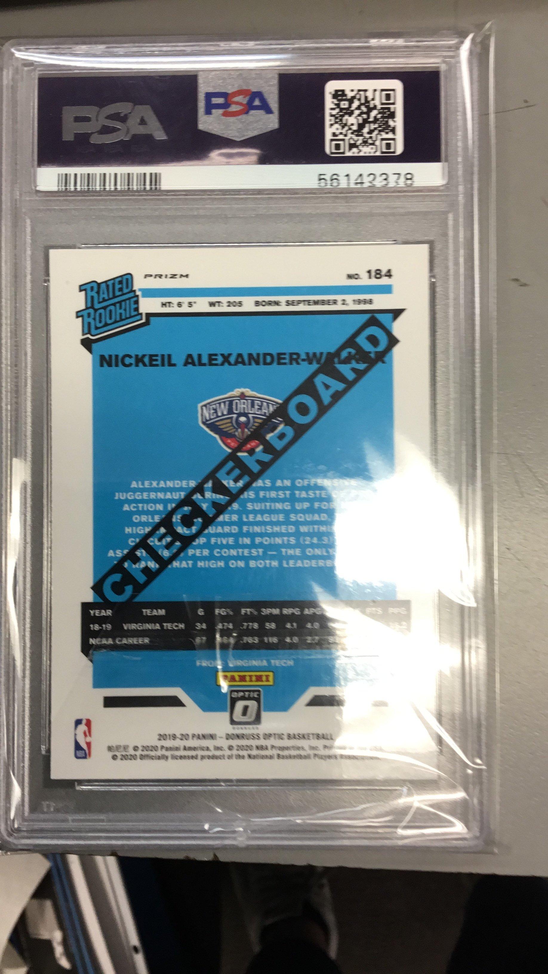 2019 Panini Donruss Optic 184 Nickeil Alexander-walker Checkerboard PSA 9