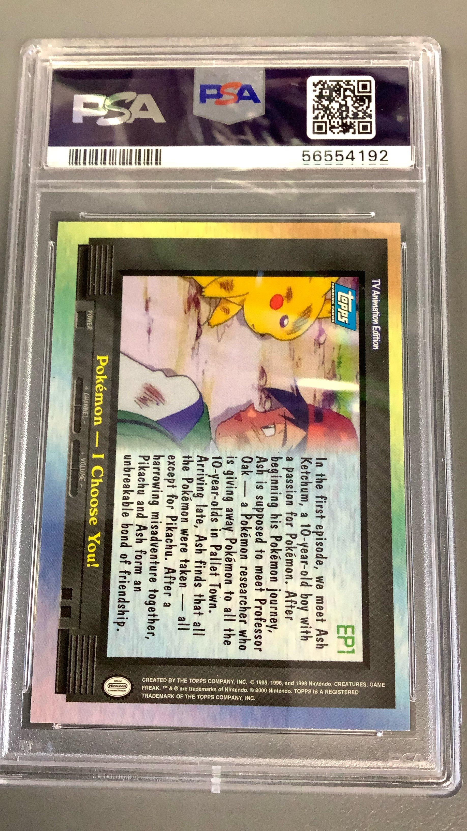 2000 Topps Pokemon Tv Animation Series 2 Episode Cards Ep1 Pokemon-i Choose You! Foil PSA 9