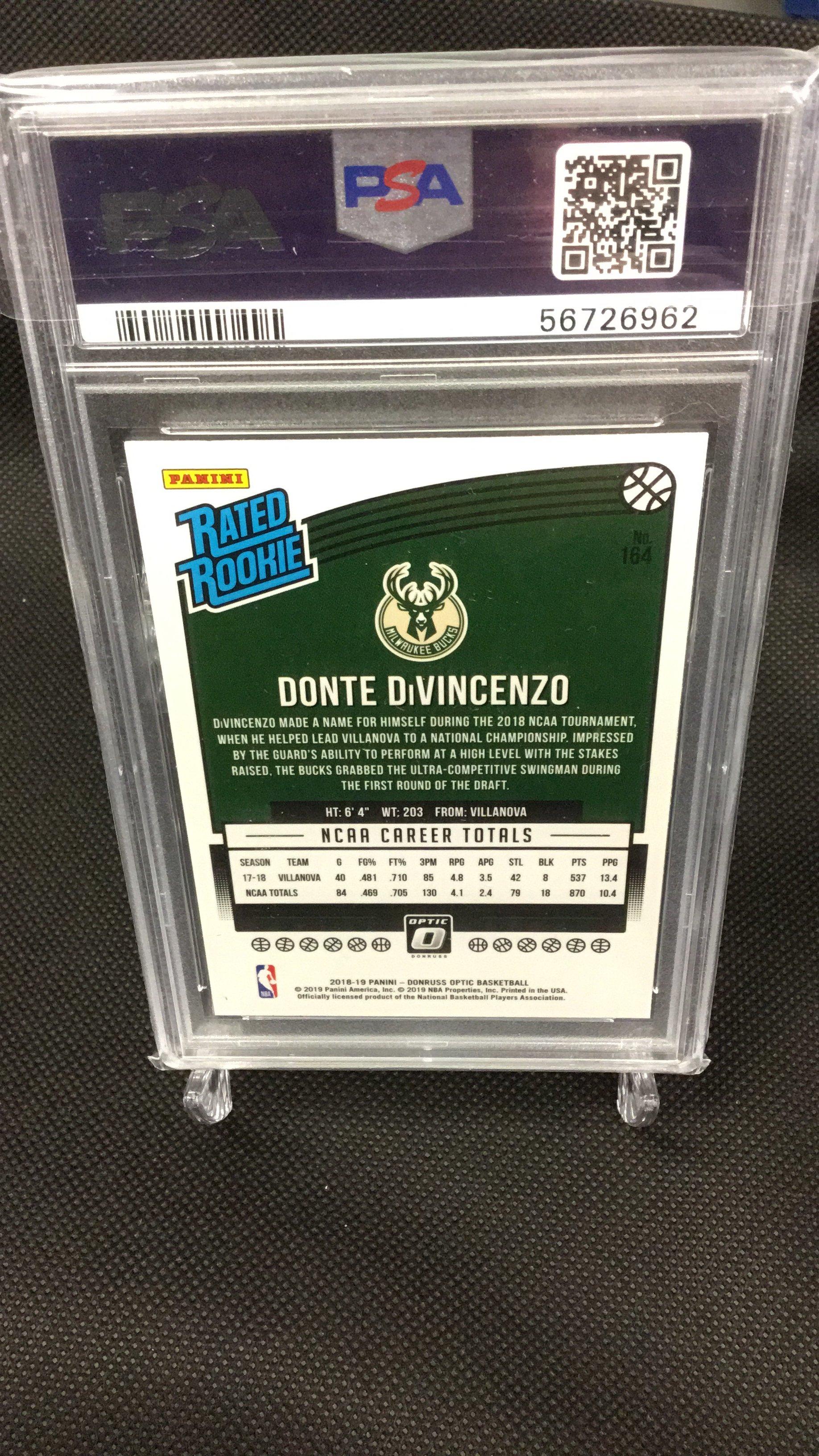 2018 Panini Donruss Optic 164 Donte Divincenzo PSA 9