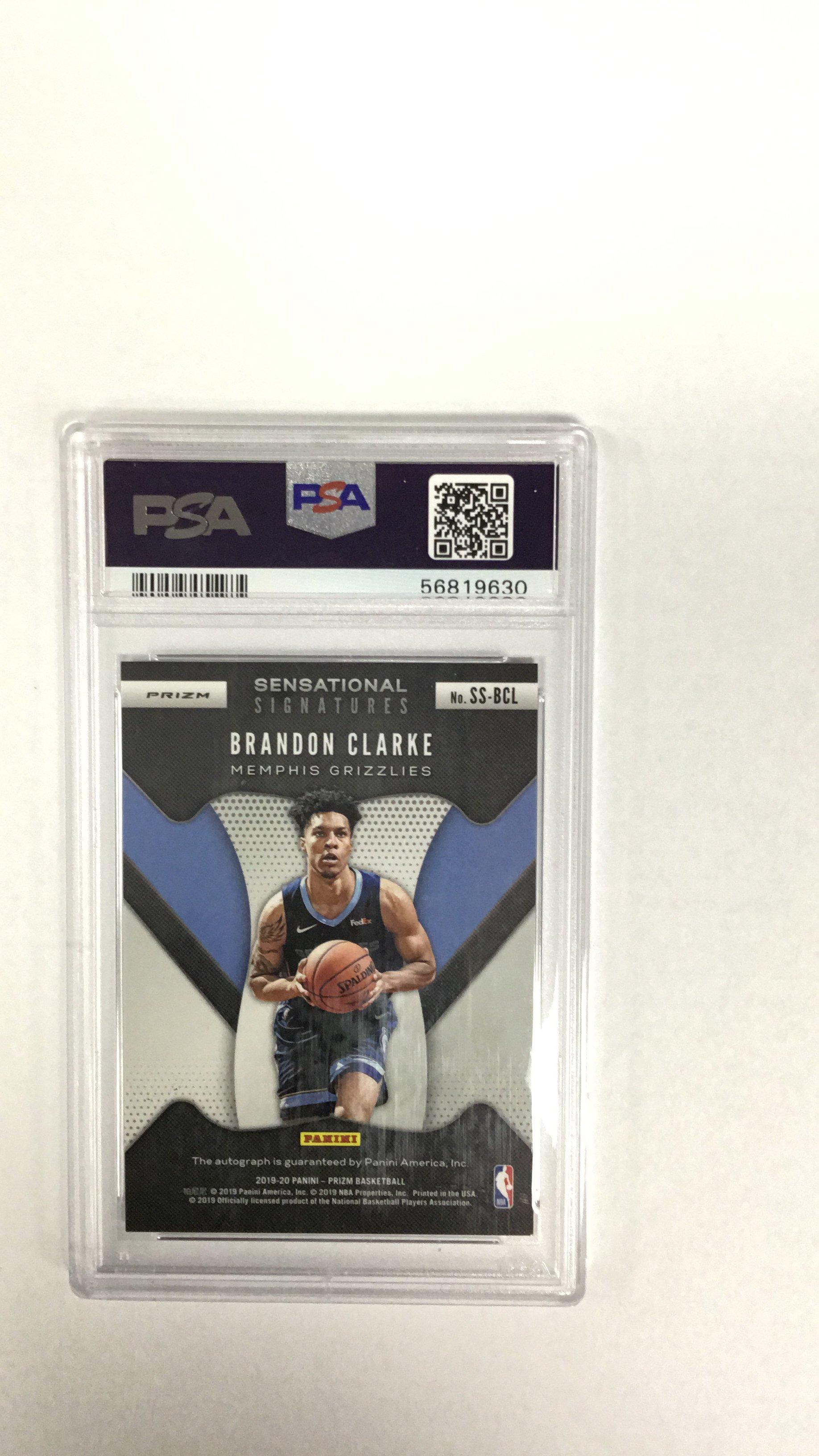 2019 Panini Prizm Sensational Signatures Bcl Brandon Clarke Silver Prizm PSA 9