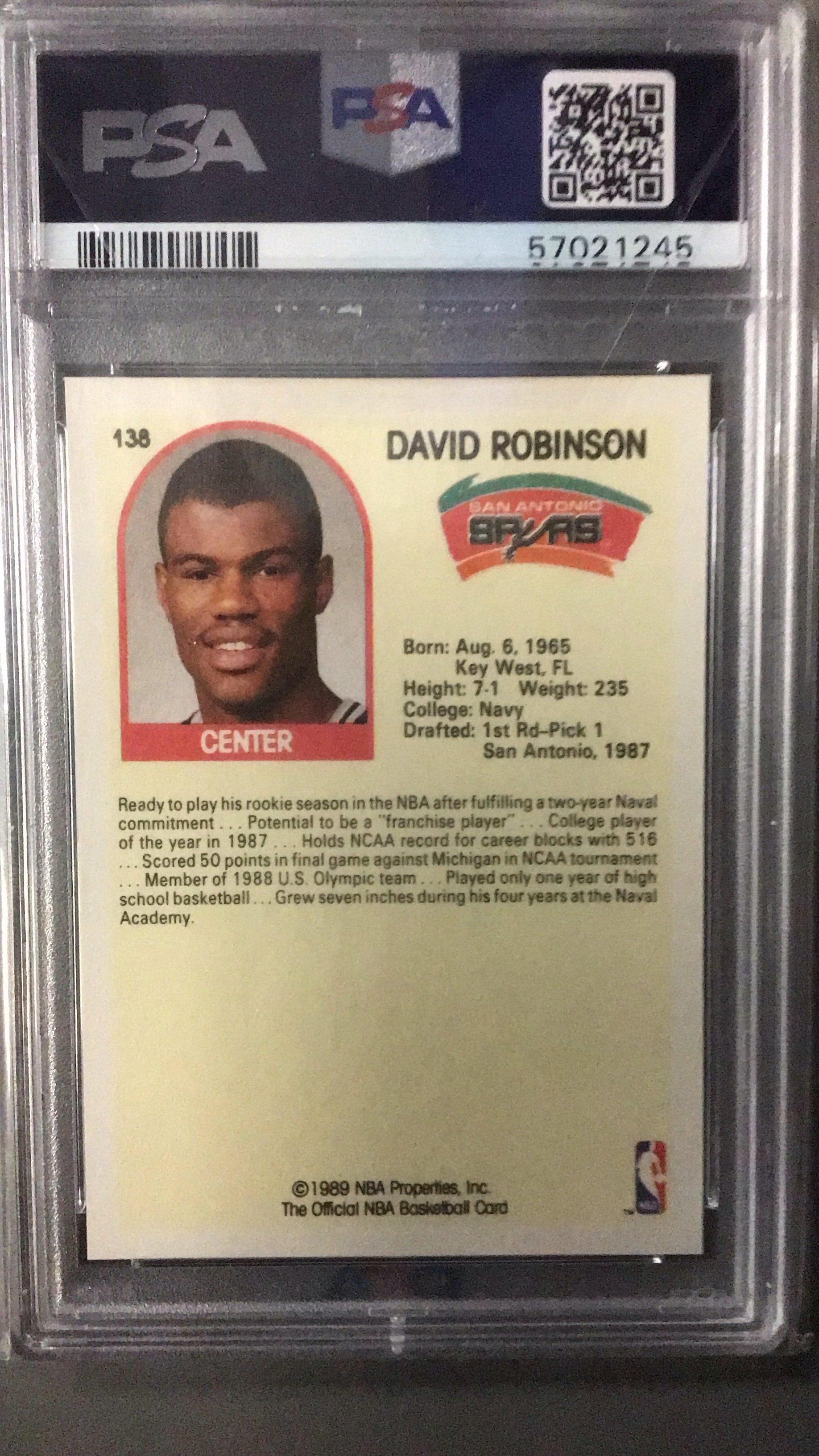 1989 Hoops 138 David Robinson PSA