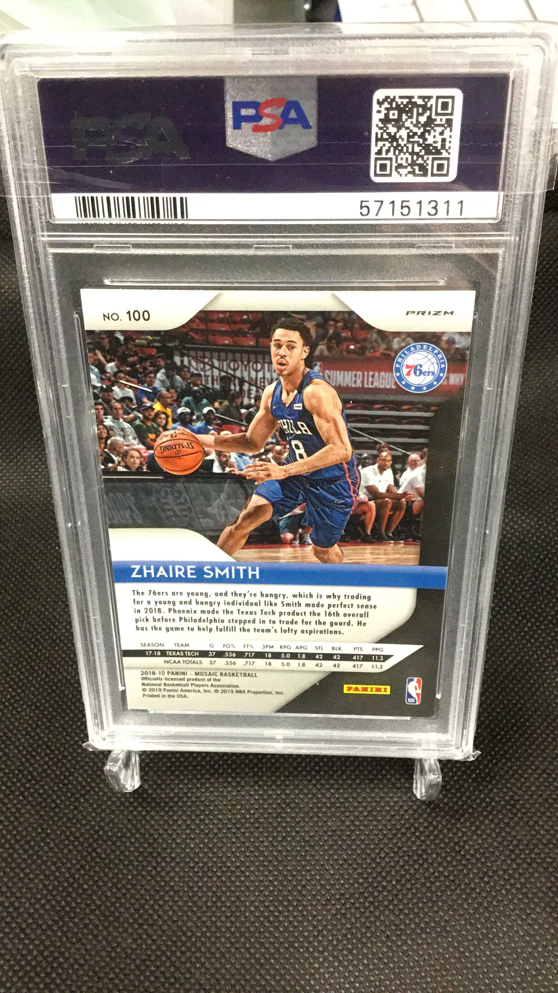 2018 Panini Prizm Mosaic 100 Zhaire Smith Red PSA 9