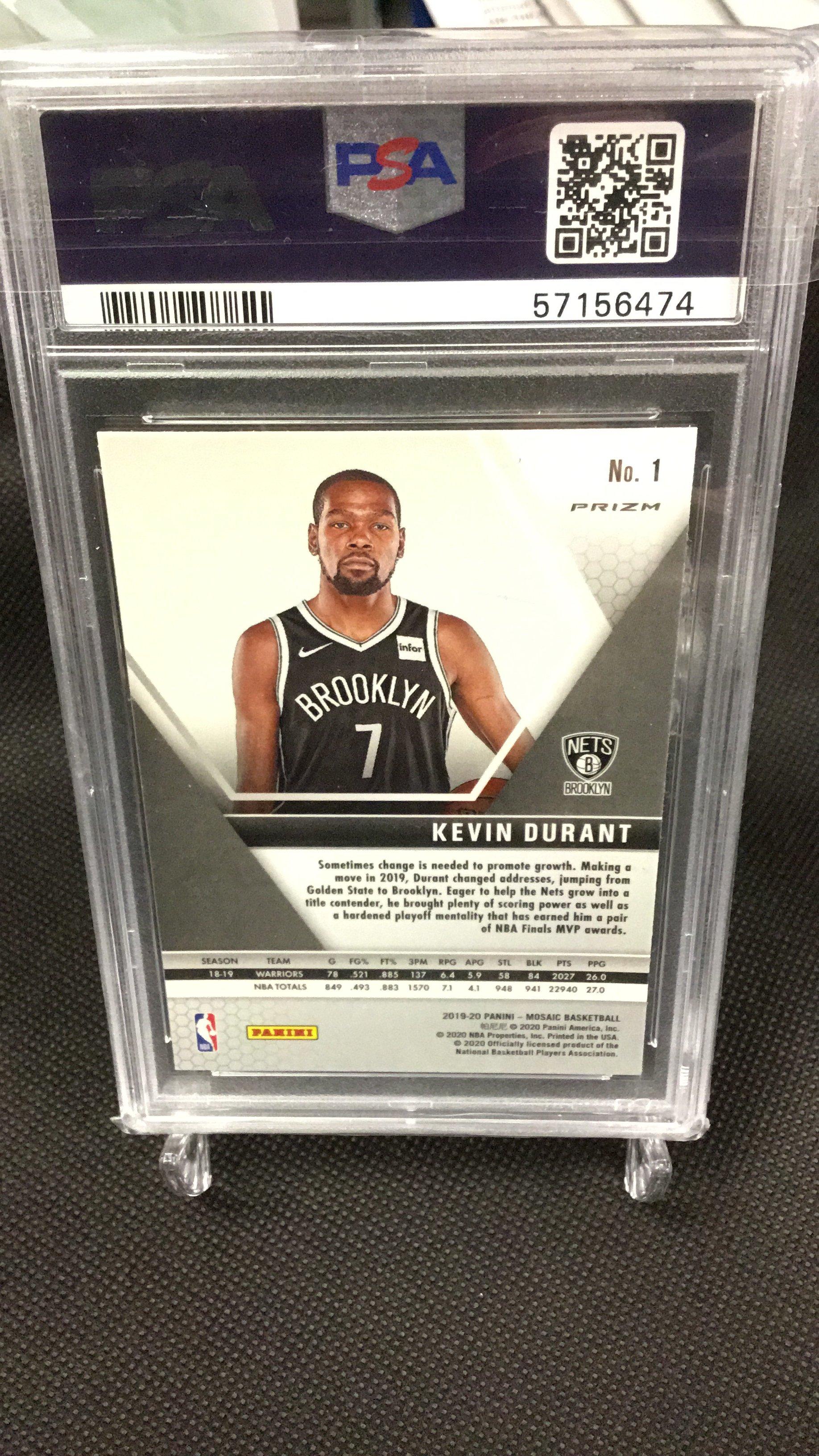 2019 Panini Mosaic 1 Kevin Durant Reactive Orange PSA 9