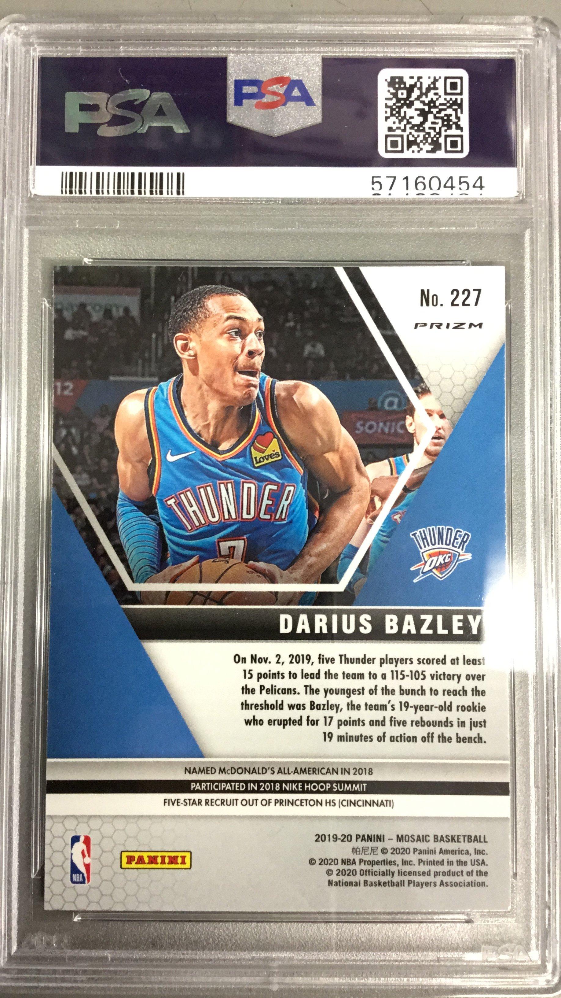 2019 Panini Mosaic 227 Darius Bazley Red Mosaic PSA 10