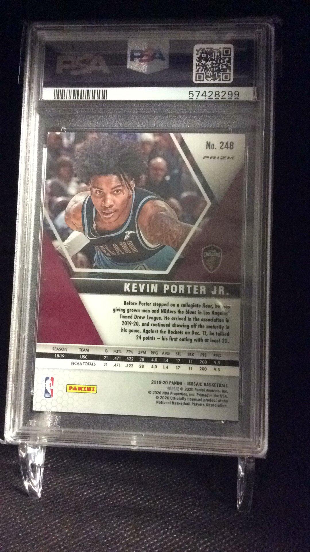 2019 Panini Mosaic 248 Kevin Porter Jr. Reactive Orange PSA 9