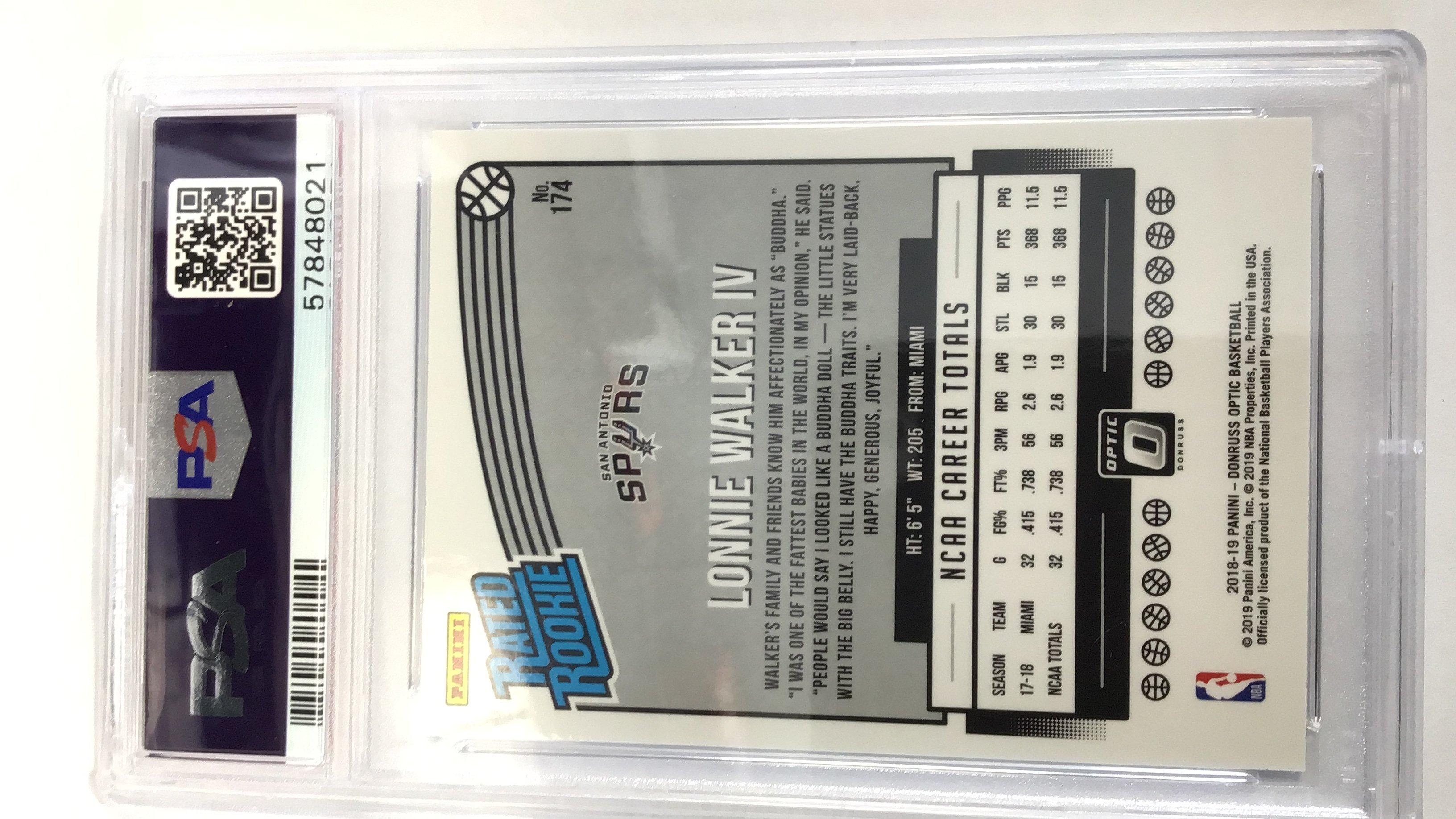 2018 Panini Donruss Optic 174 Lonnie Walker Iv PSA 9