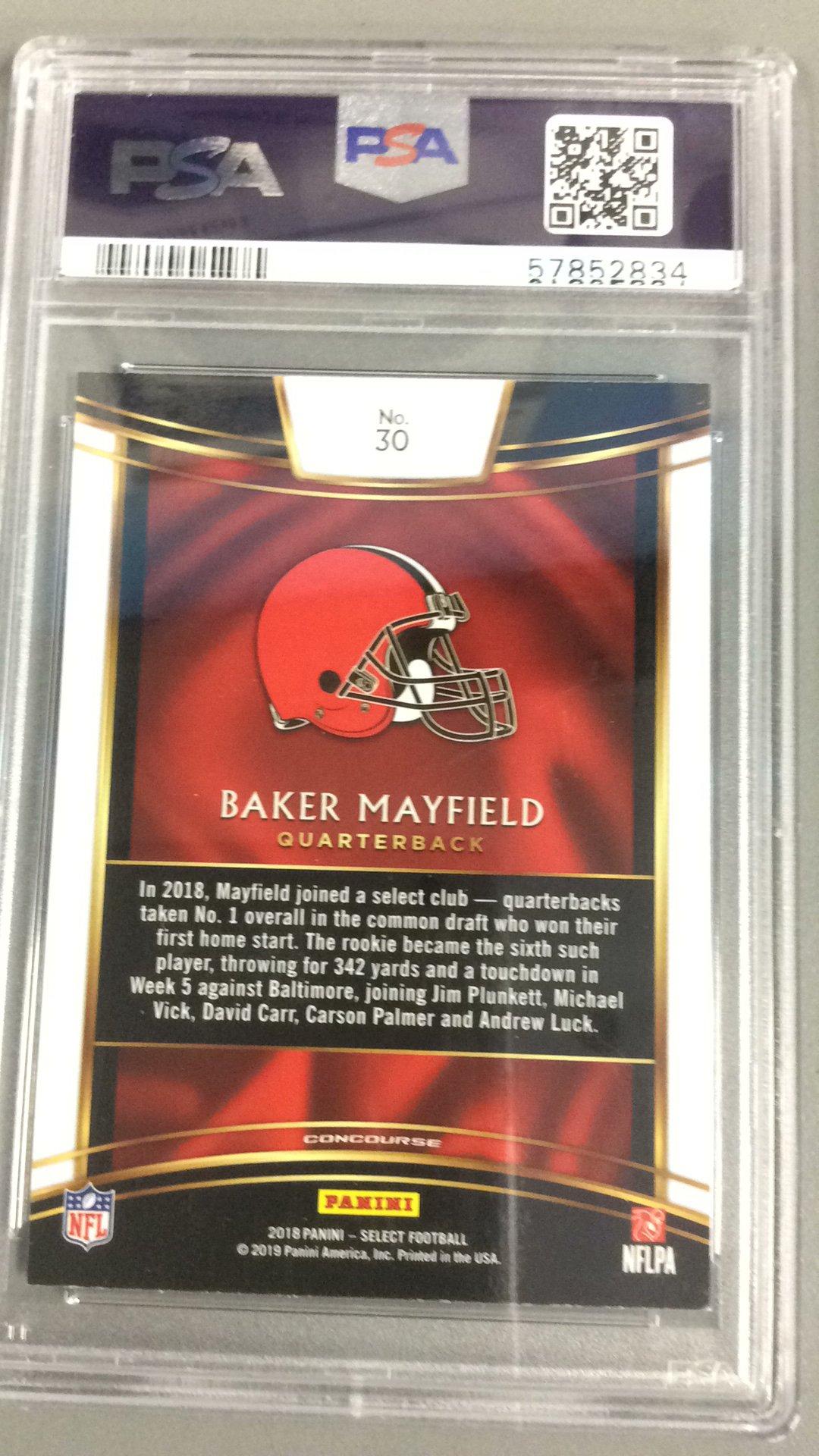 2018 Panini Select 30 Baker Mayfield PSA