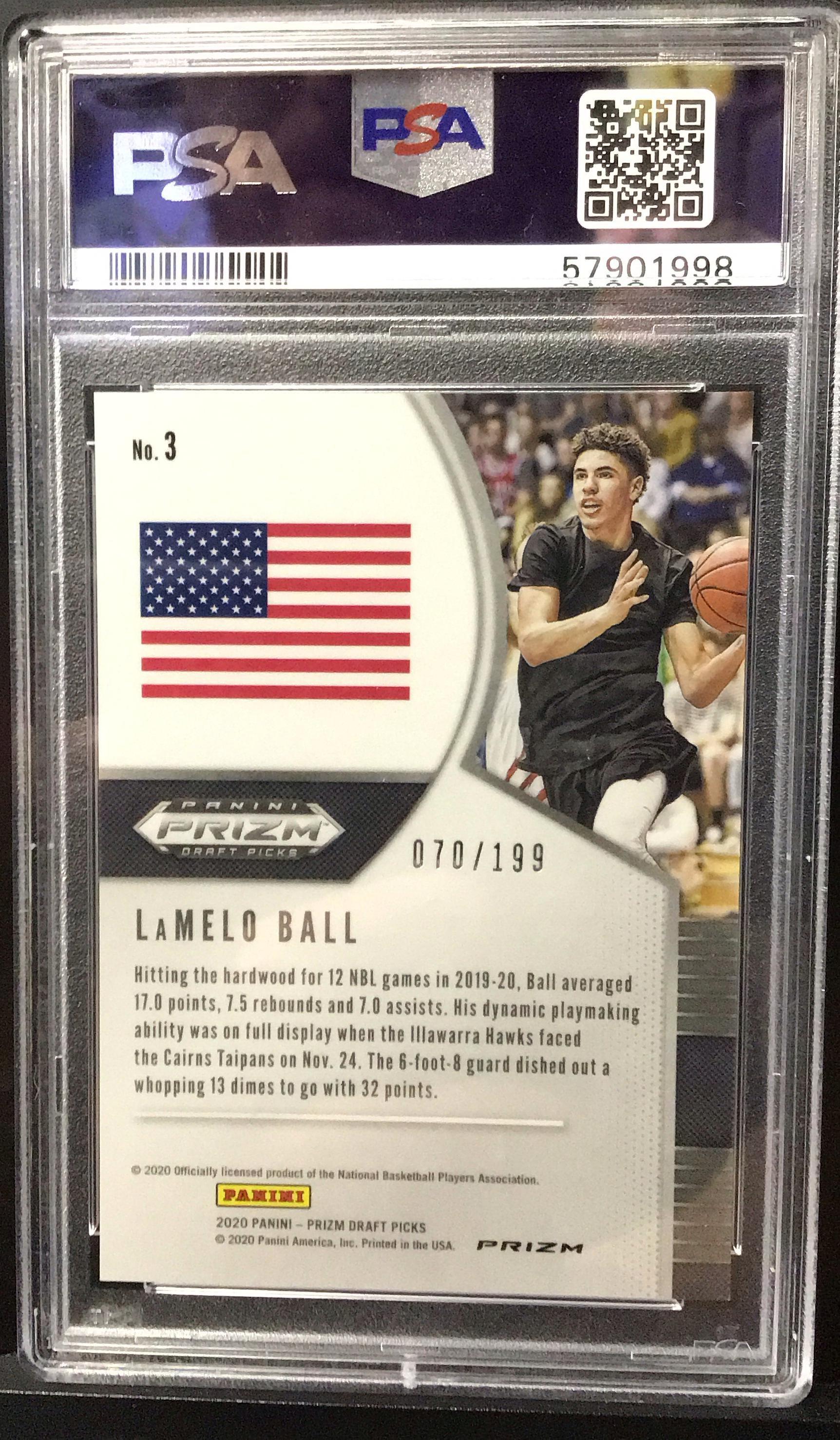 2020 Panini Prizm Draft Picks Lamelo Ball Prizm PSA 10