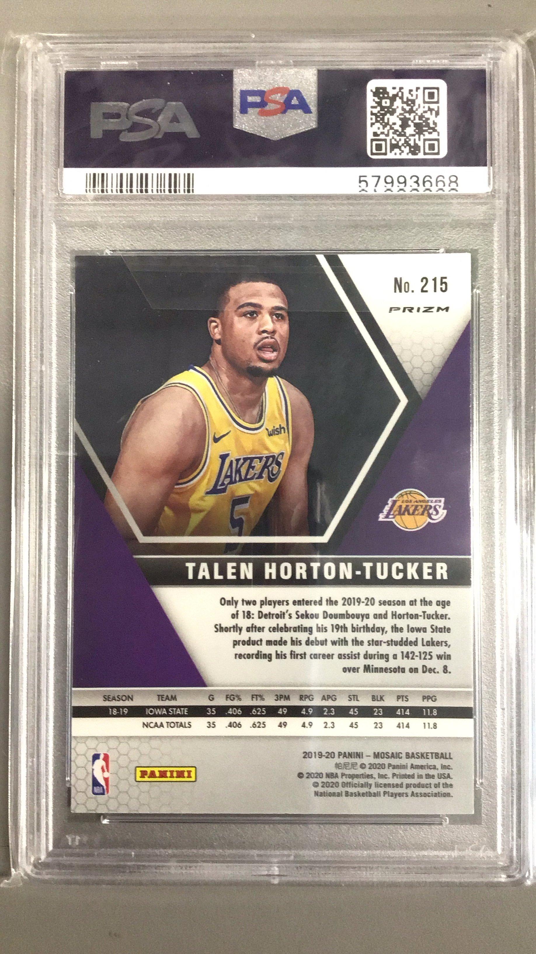 2019 Panini Mosaic 215 Talen Horton-tucker Green Mosaic PSA 10