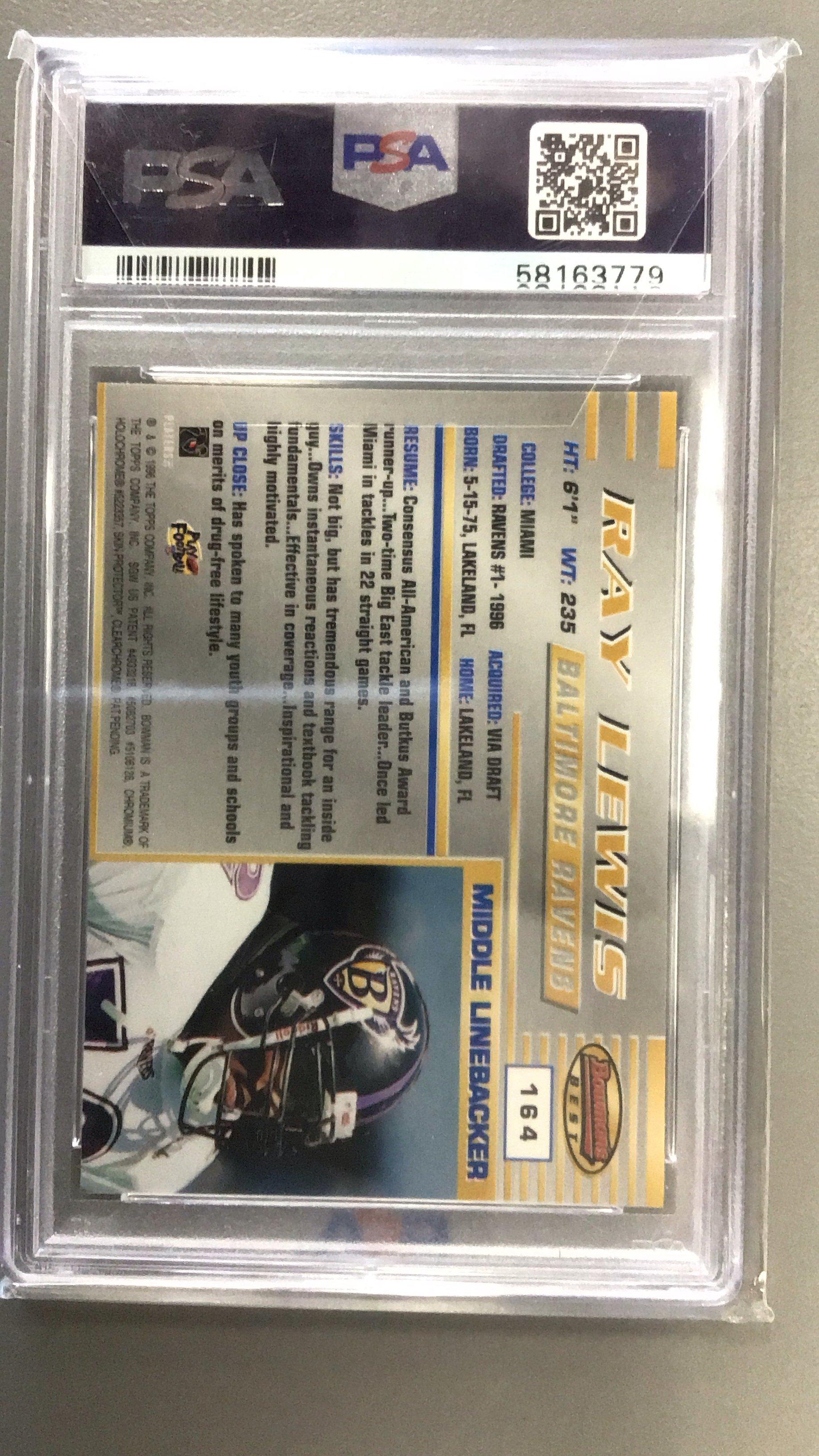 1996 Bowman's Best 164 Ray Lewis PSA 9