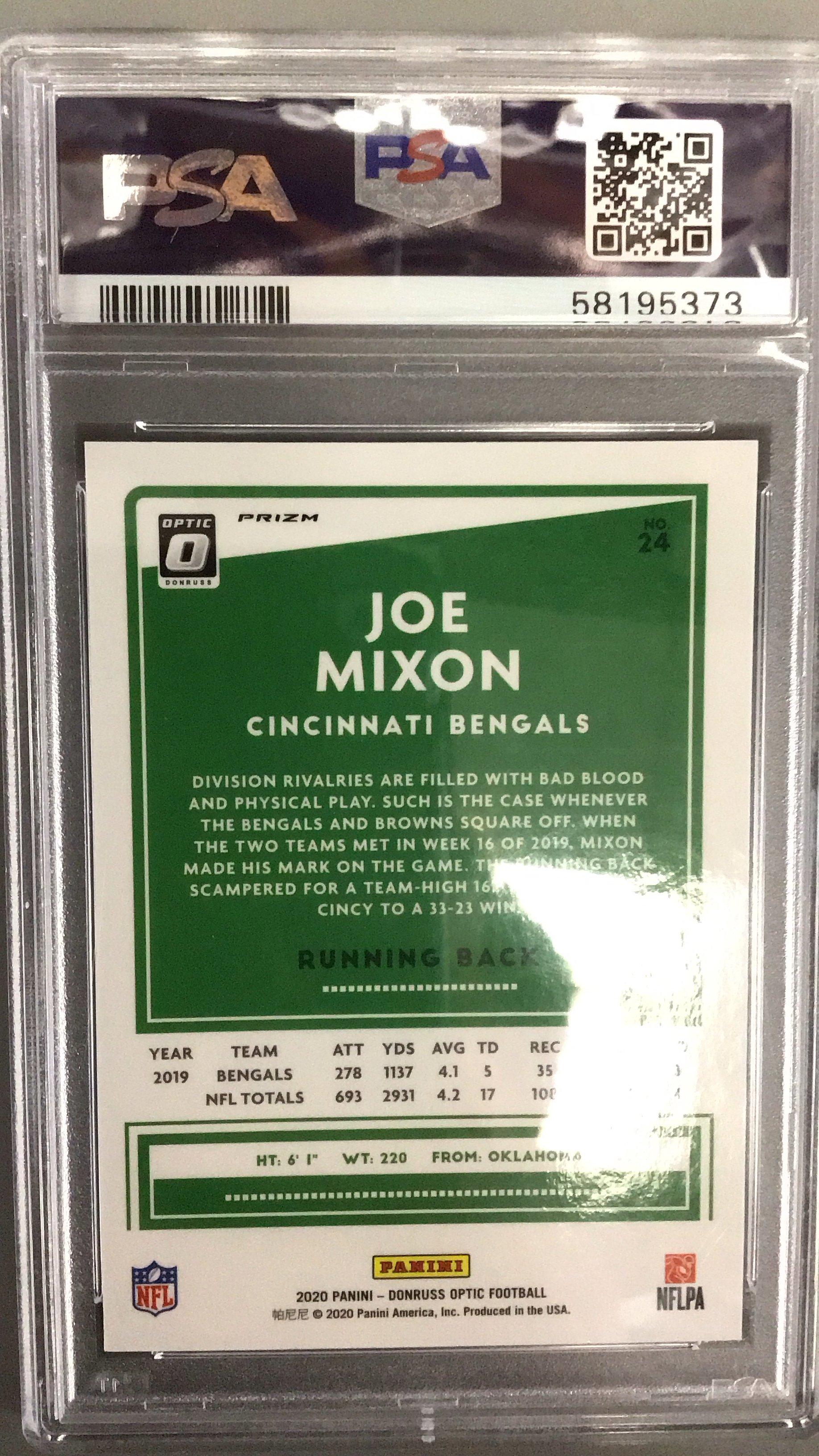 2020 Panini Donruss Optic 24 Joe Mixon Holo PSA 9