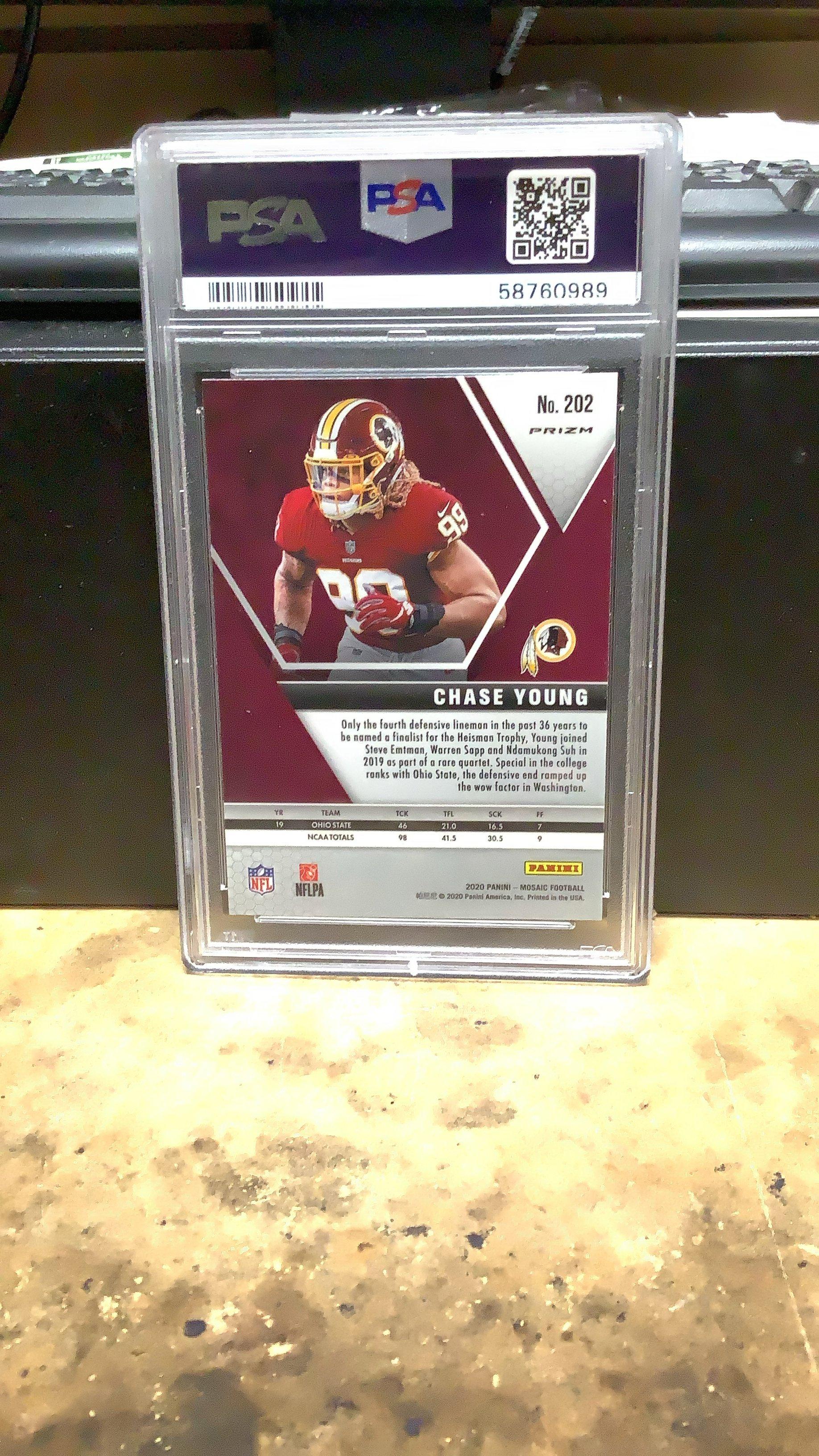 2020 Panini Mosaic 202 Chase Young Mosaic PSA 10