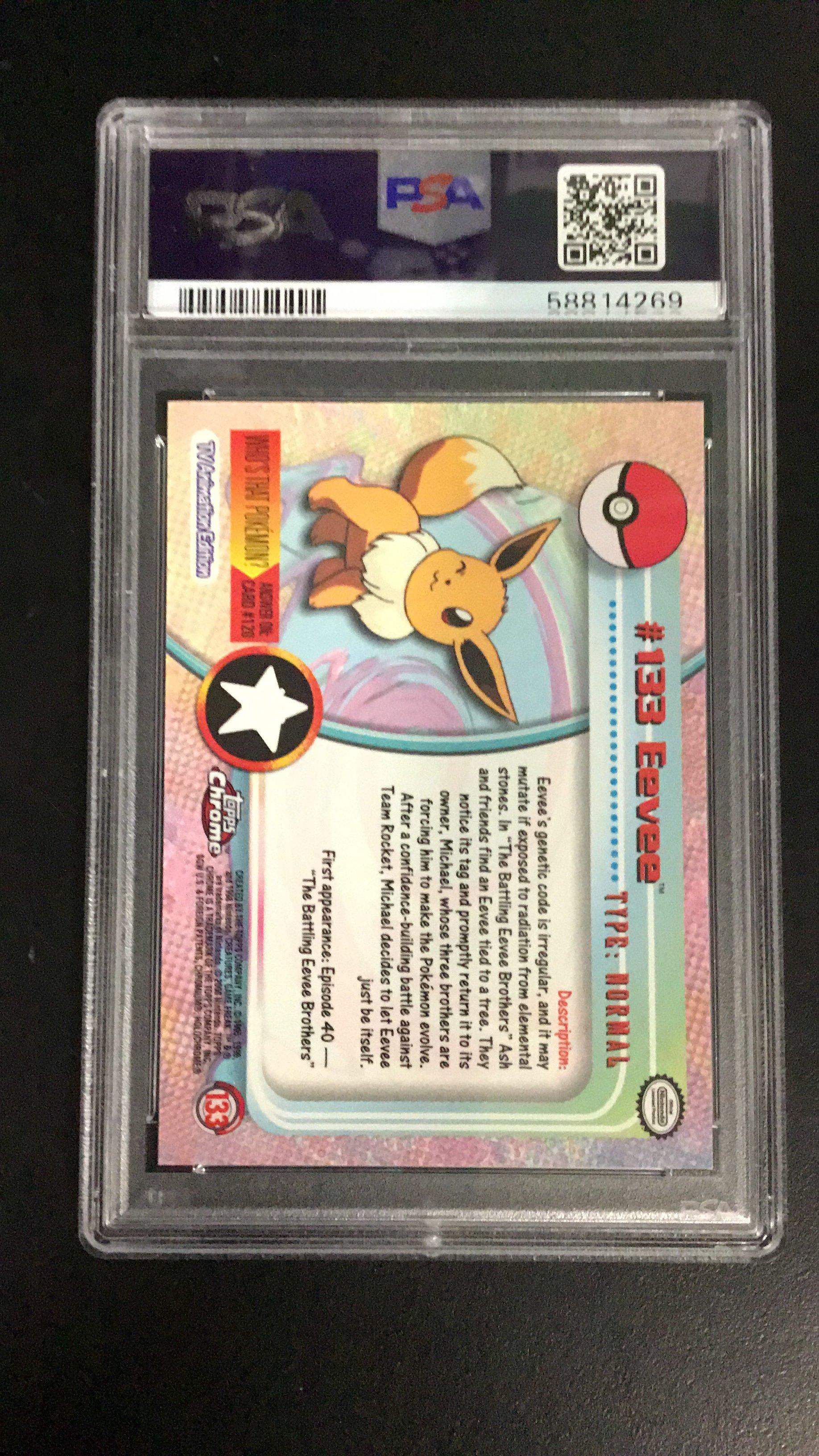 2000 Topps Chrome Pokemon T.v. 133 Eevee PSA 9