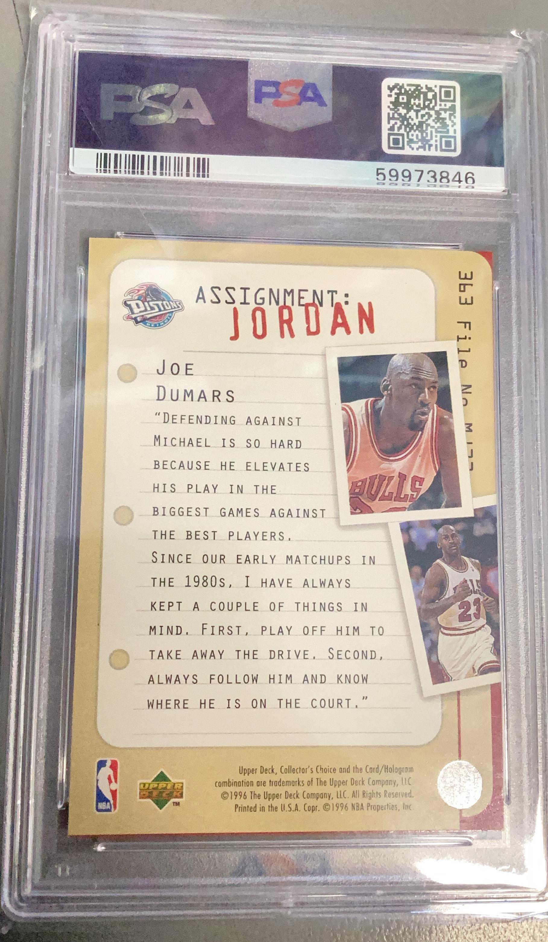 1996 Collector's Choice 363 Michael Jordan\joe Dumars PSA 10