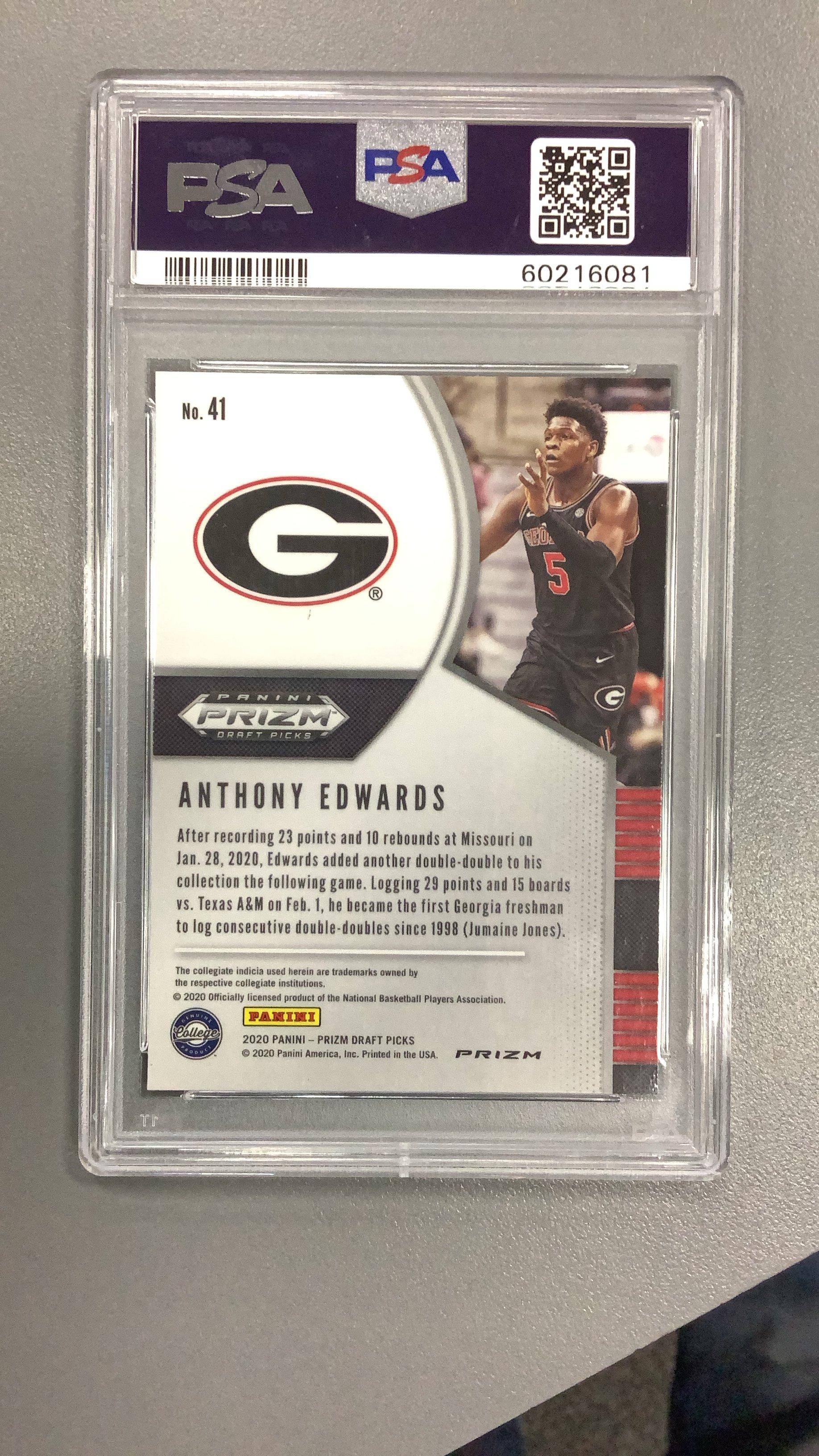 2020 Panini Prizm Draft Picks Anthony Edwards Red/white/blue Prizm PSA