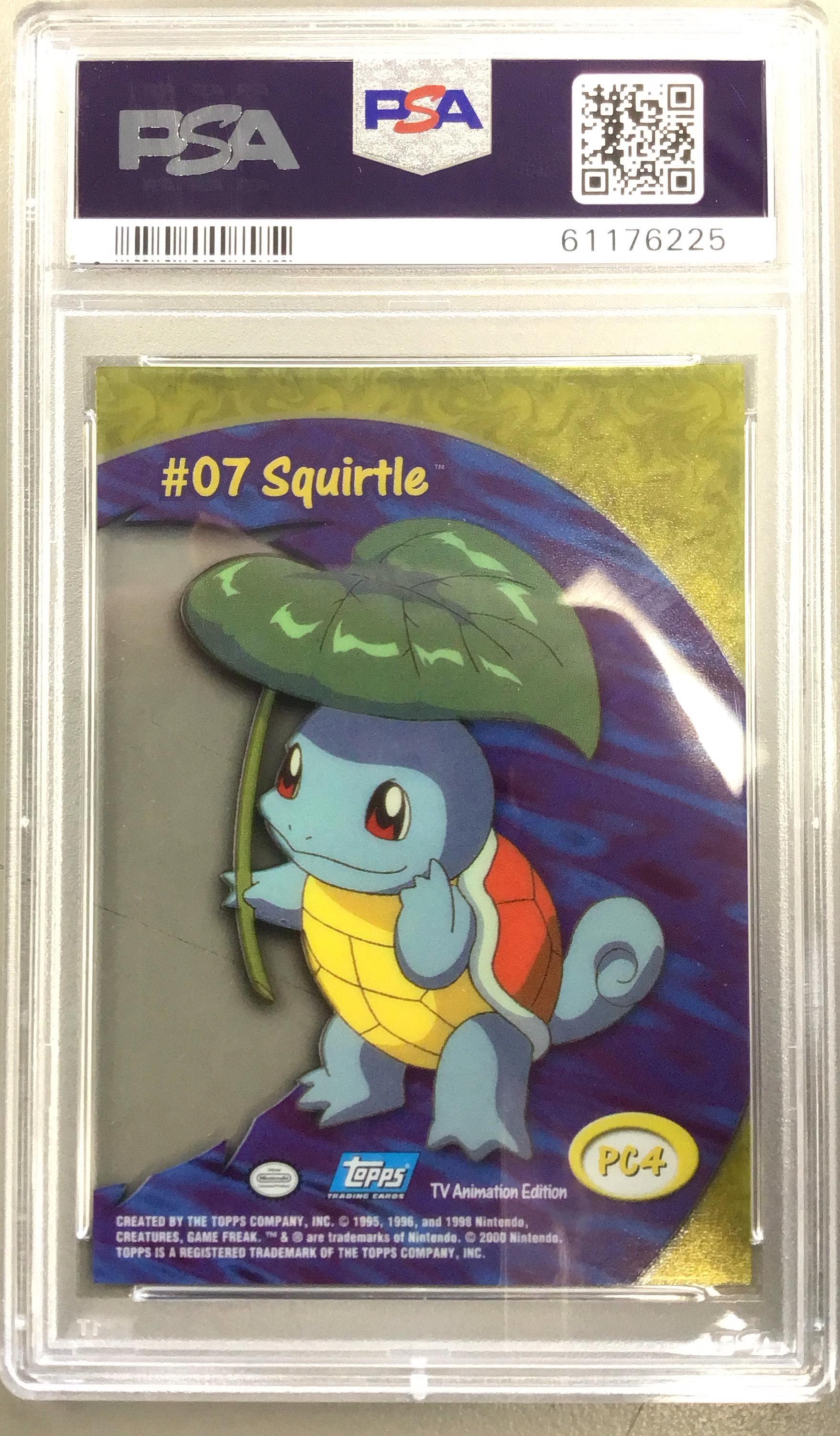 2000 Topps Pokemon Tv Animation Clear Cards Pc4 Squirtle PSA 10