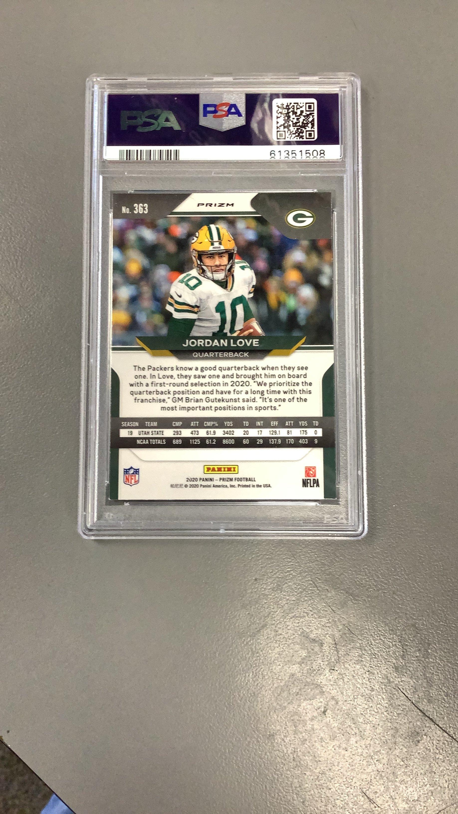 2020 Panini Prizm 363 Jordan Love Red/white/blue Prizm PSA