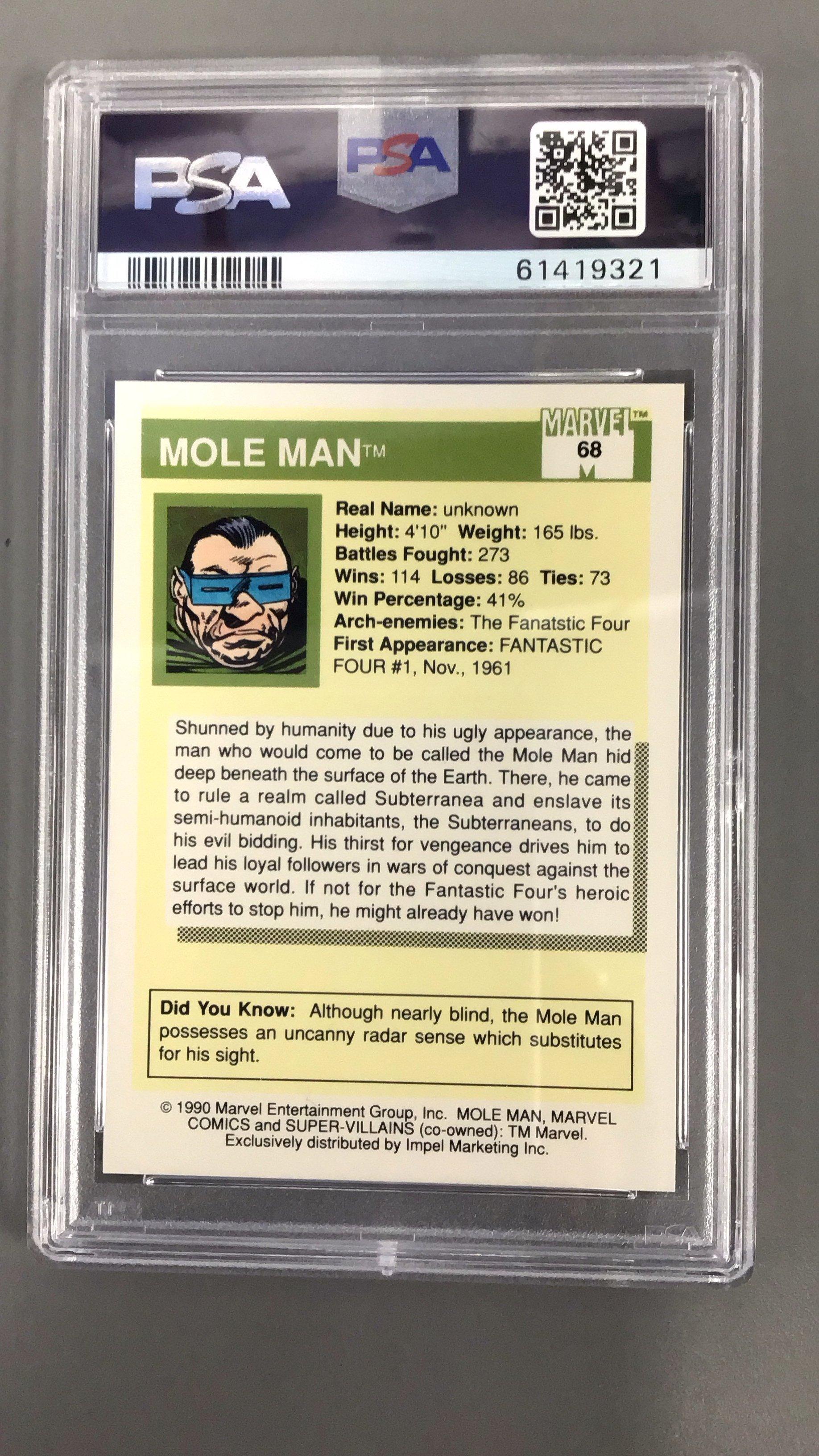 1990 Marvel Universe 68 Mole Man PSA 9