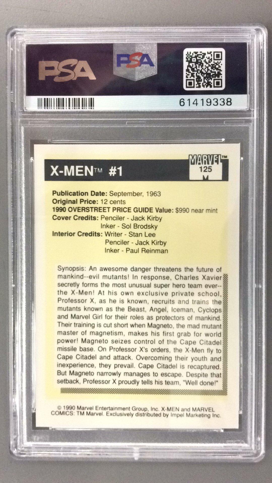1990 Marvel Universe 125 X-men #1 PSA 9
