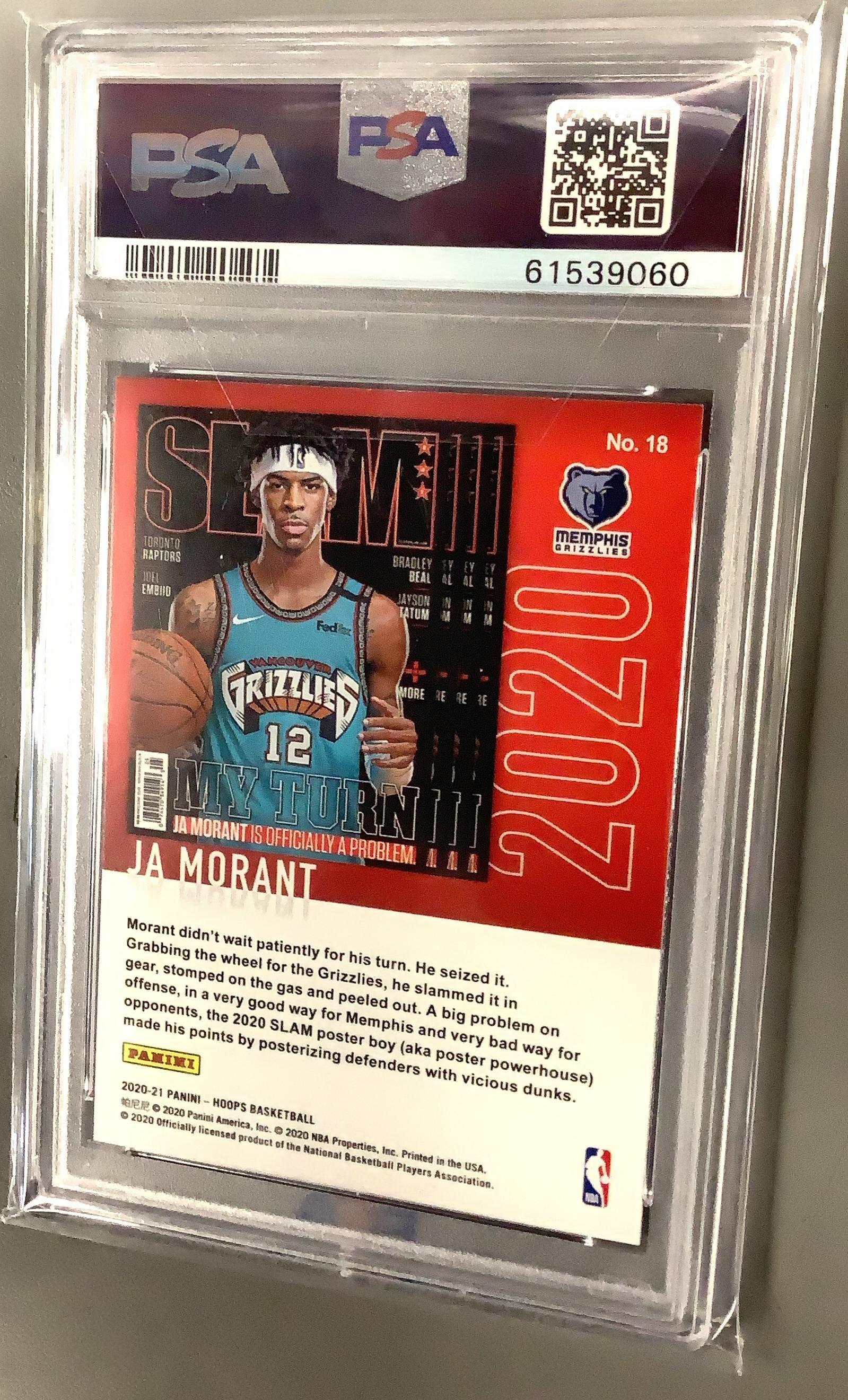 2020 Panini Hoops Slam 18 Ja Morant PSA 9