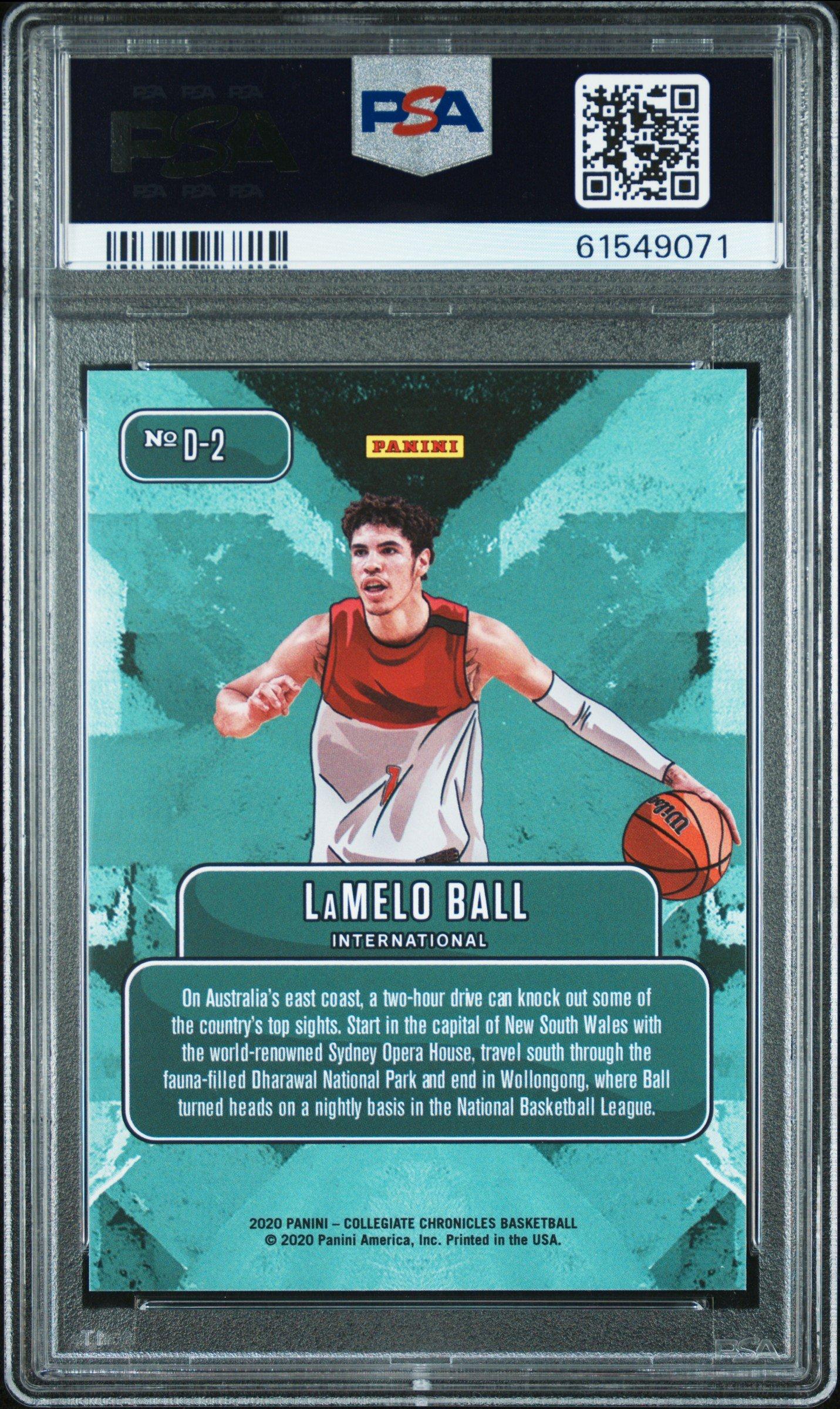 2020 Panini Prizm Draft Picks Downtown D2 Lamelo Ball PSA