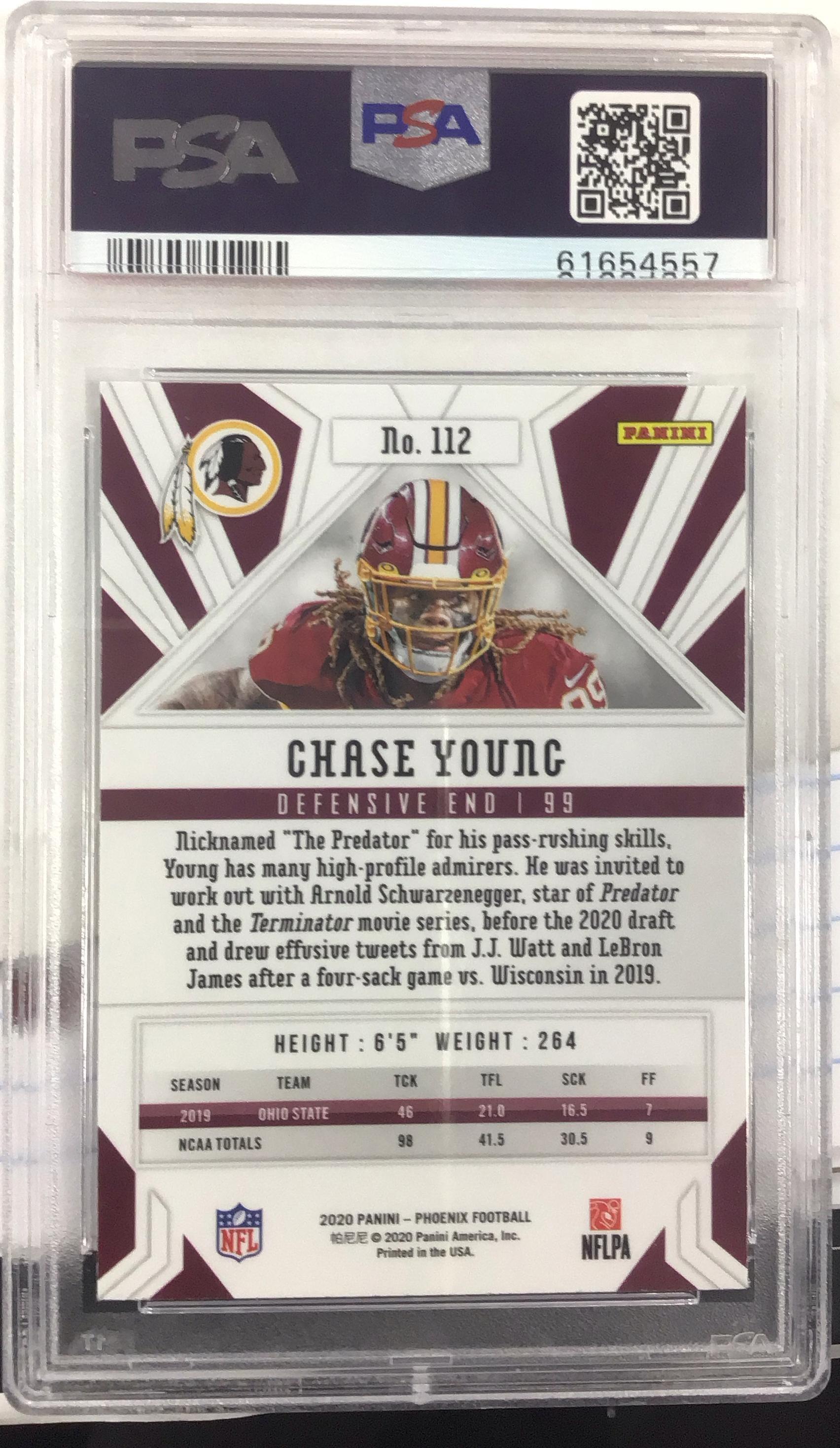 2020 Panini Phoenix 112 Chase Young Fire Burst PSA 10