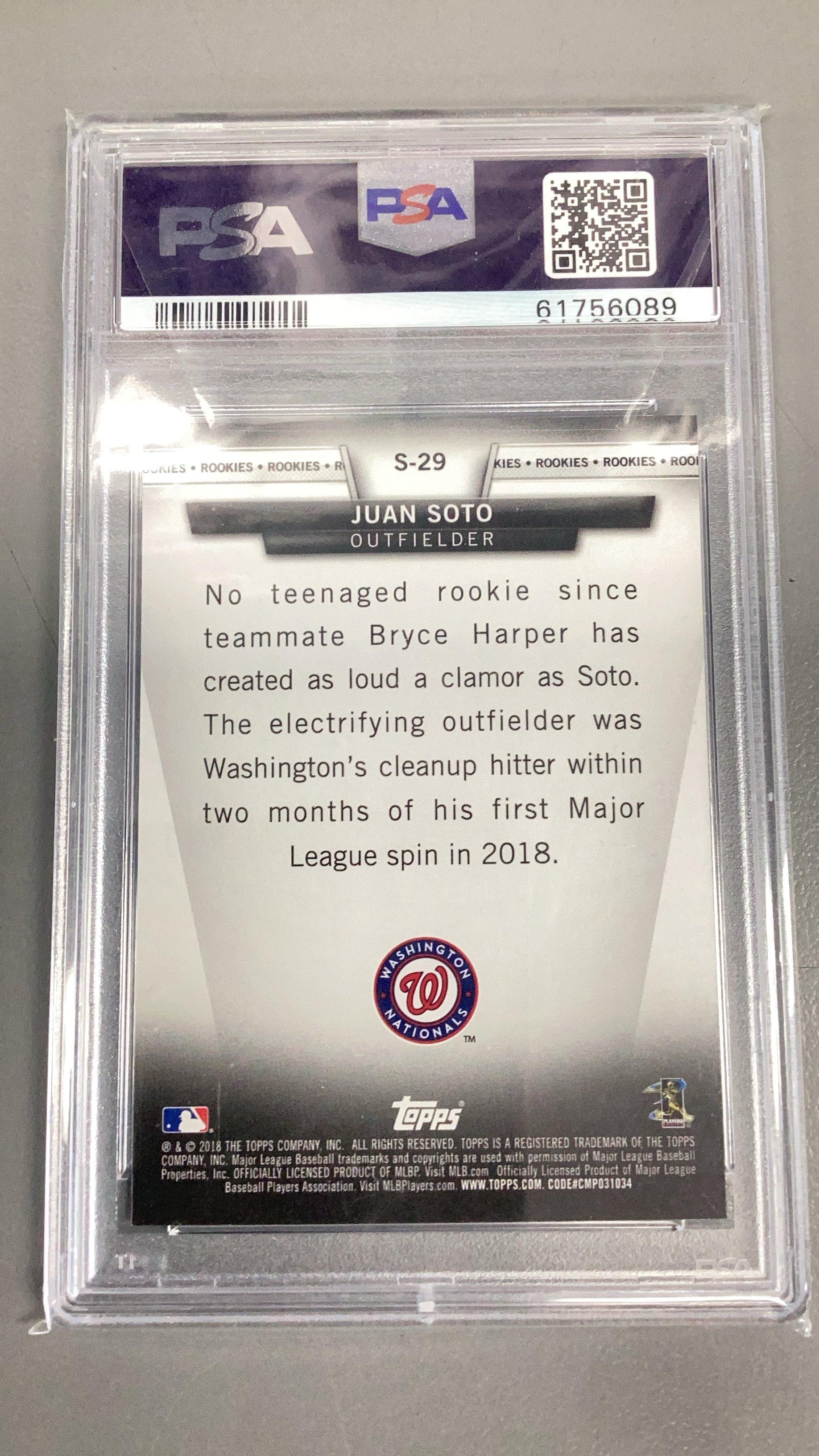2018 Topps Update Salute S-29 Juan Soto PSA 10