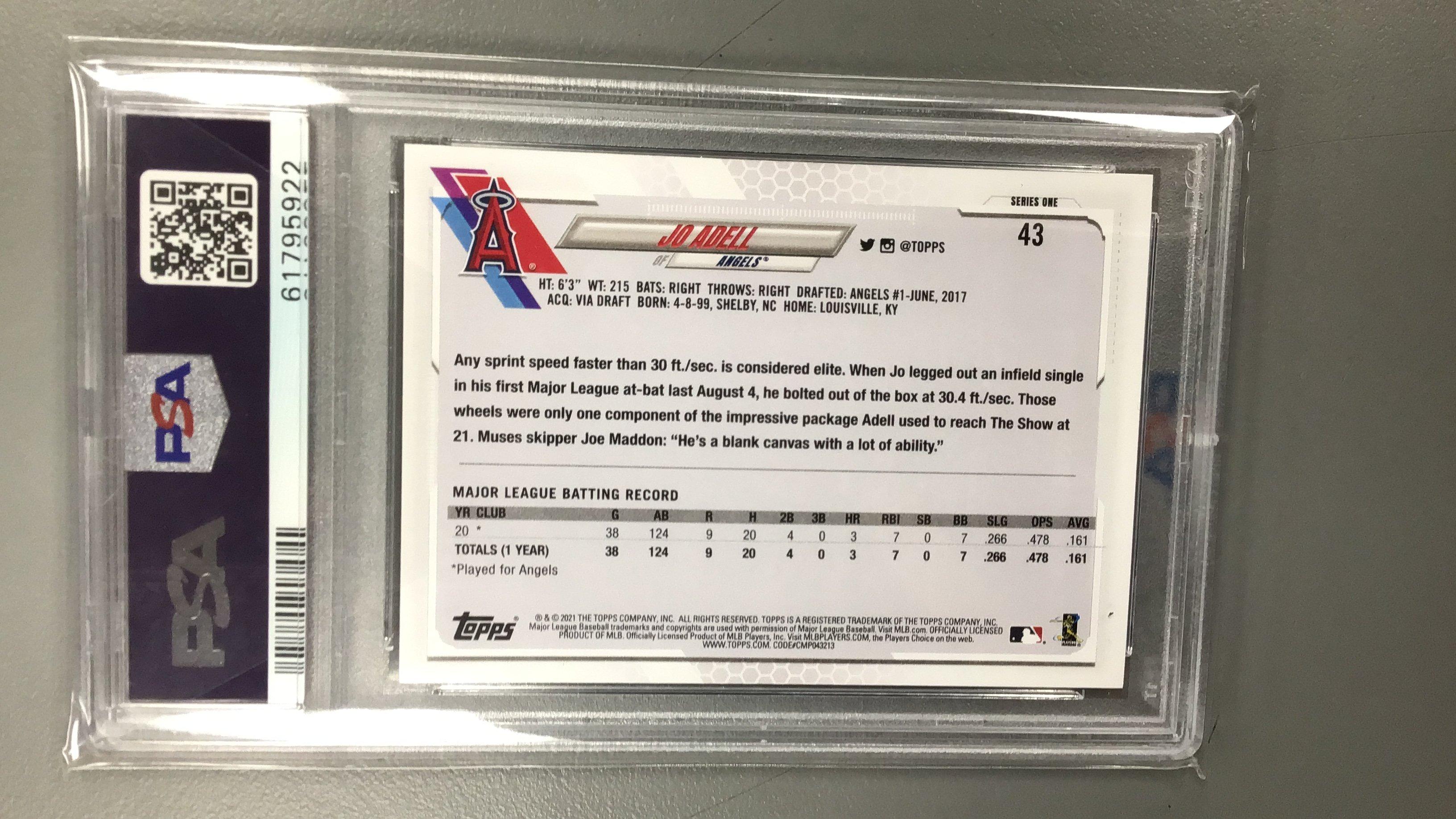 2021 Topps 43 Jo Adell PSA 9