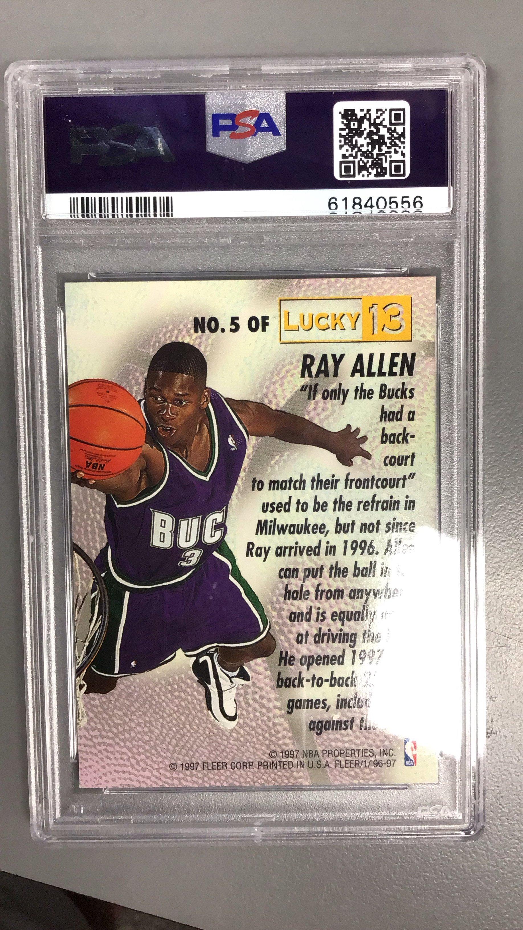 1996 Fleer Lucky 13 5 Ray Allen PSA 9