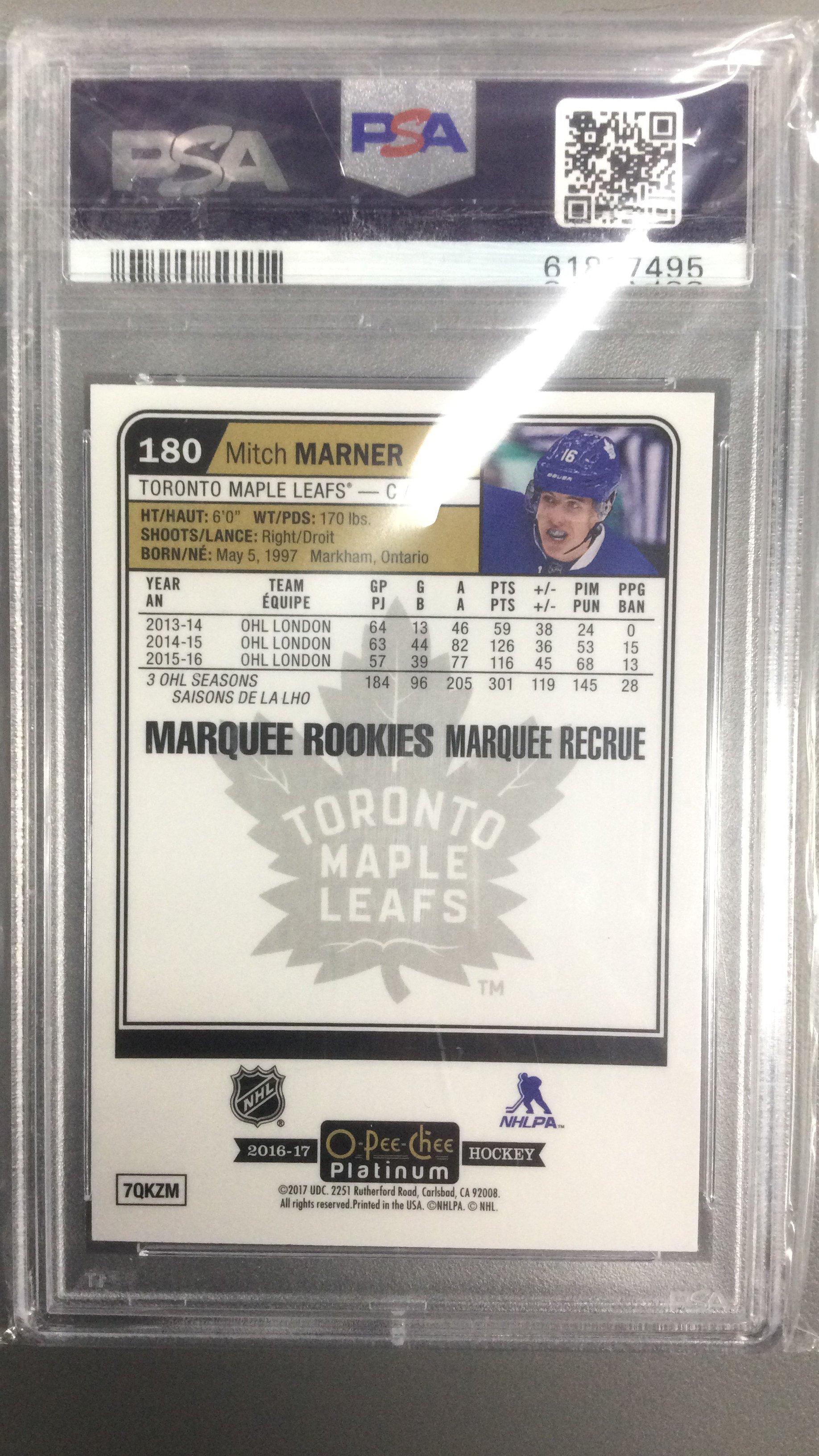 2016 O-pee-chee Platinum 180 Mitch Marner PSA 9