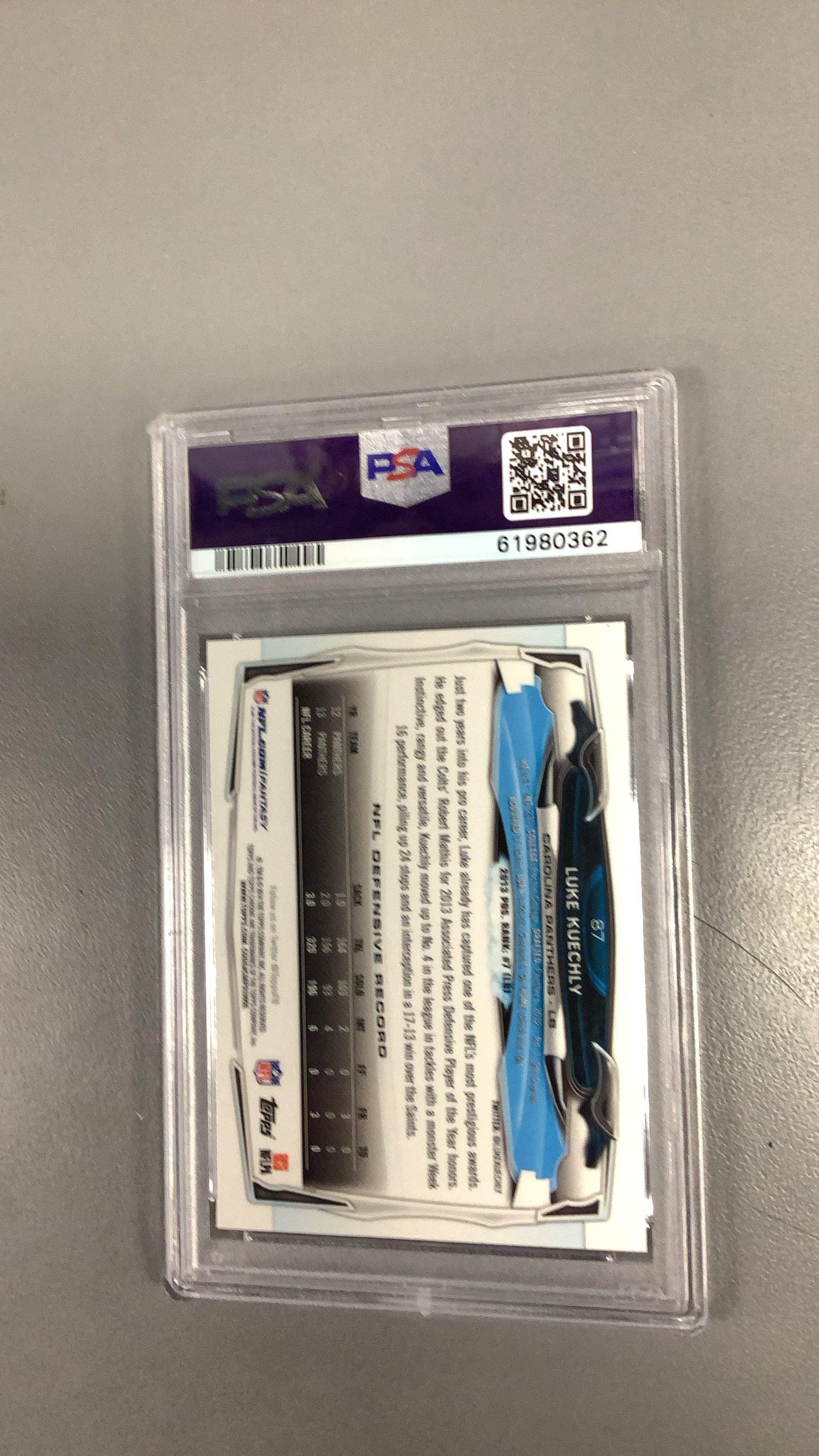 2014 Topps Chrome 87 Luke Kuechly Refractor PSA 10