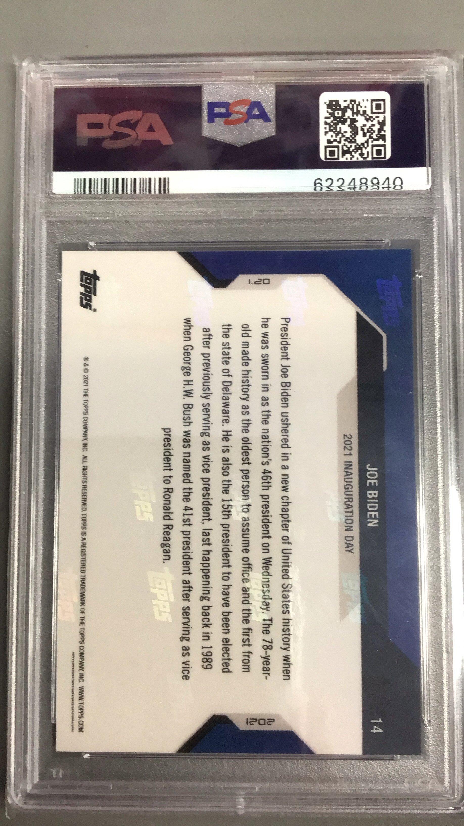 2020 Topps Now Election 14 Joe Biden PSA 10