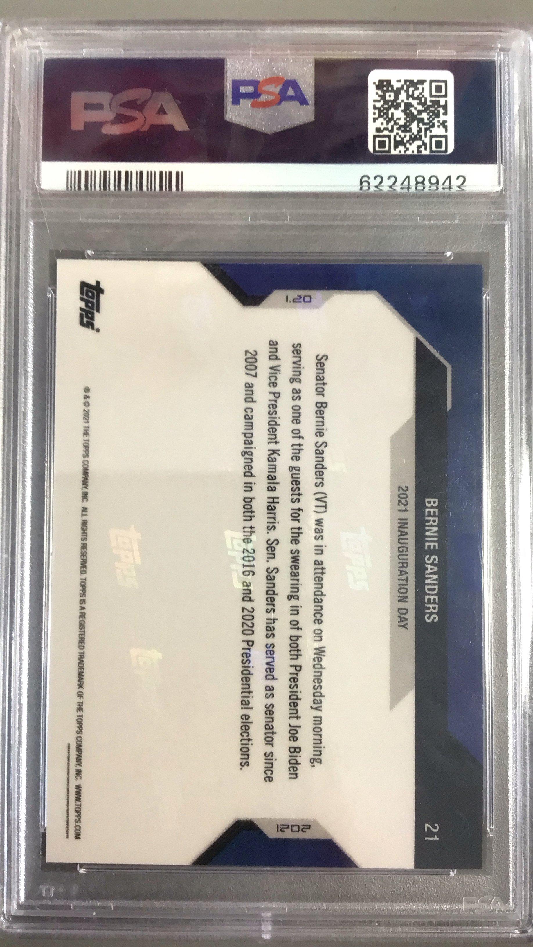 2020 Topps Now Election 21 Bernie Sanders PSA 9