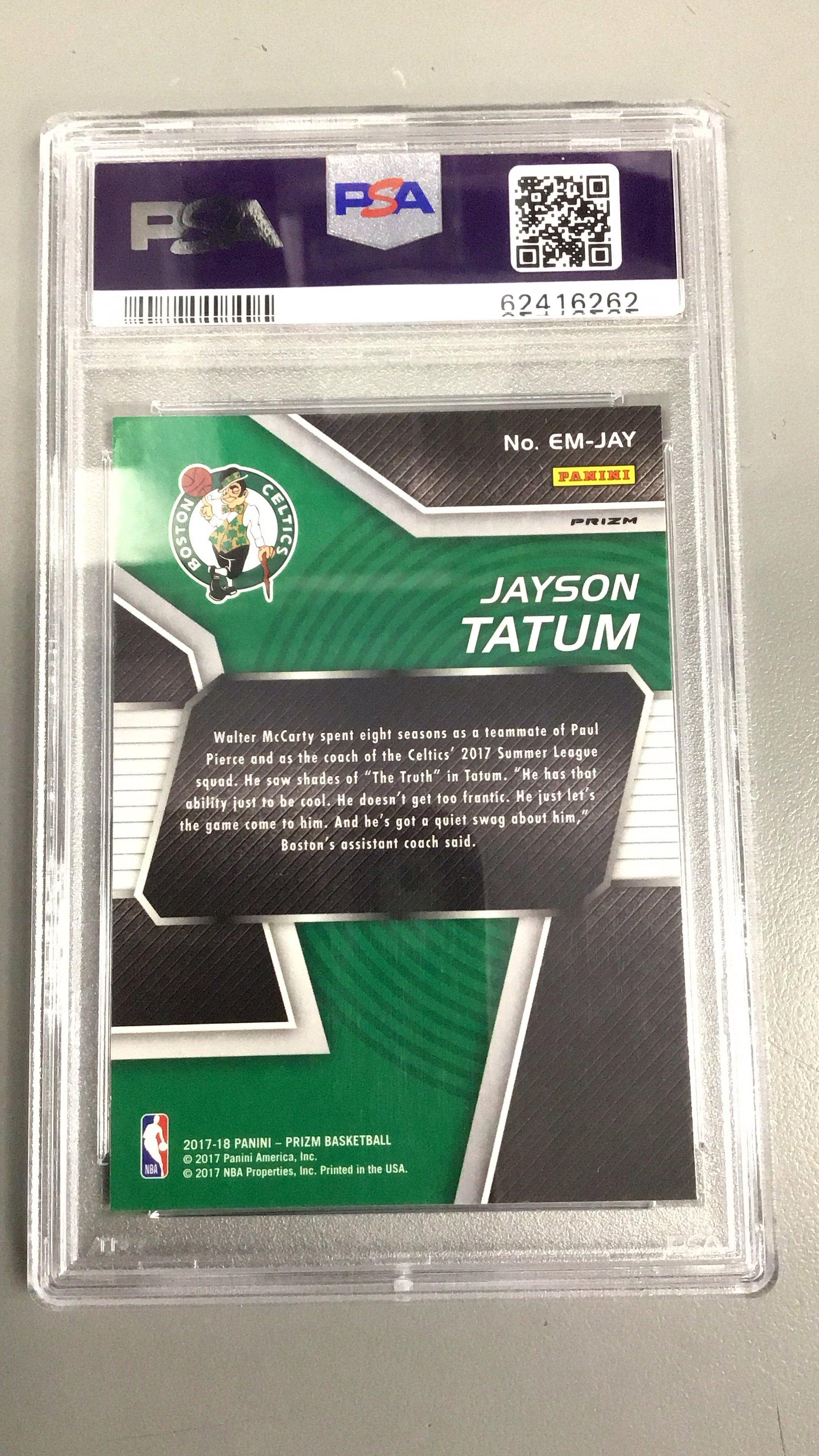 2017 Panini Prizm Emergent Emjay Jayson Tatum Fast Break PSA 10