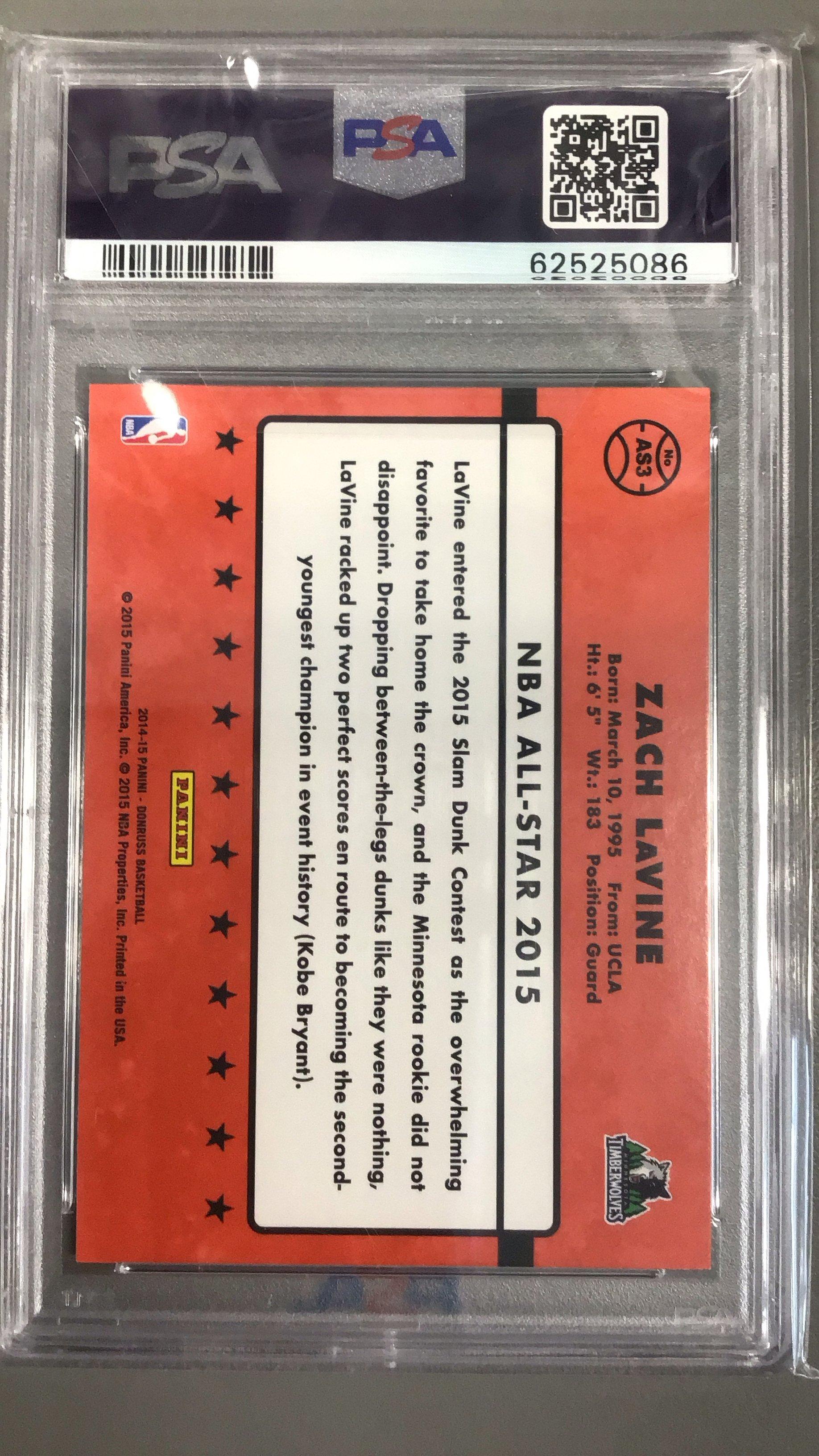 2014 Panini Donruss Wrapper Redemption All-star As3 Zach Lavine PSA 9