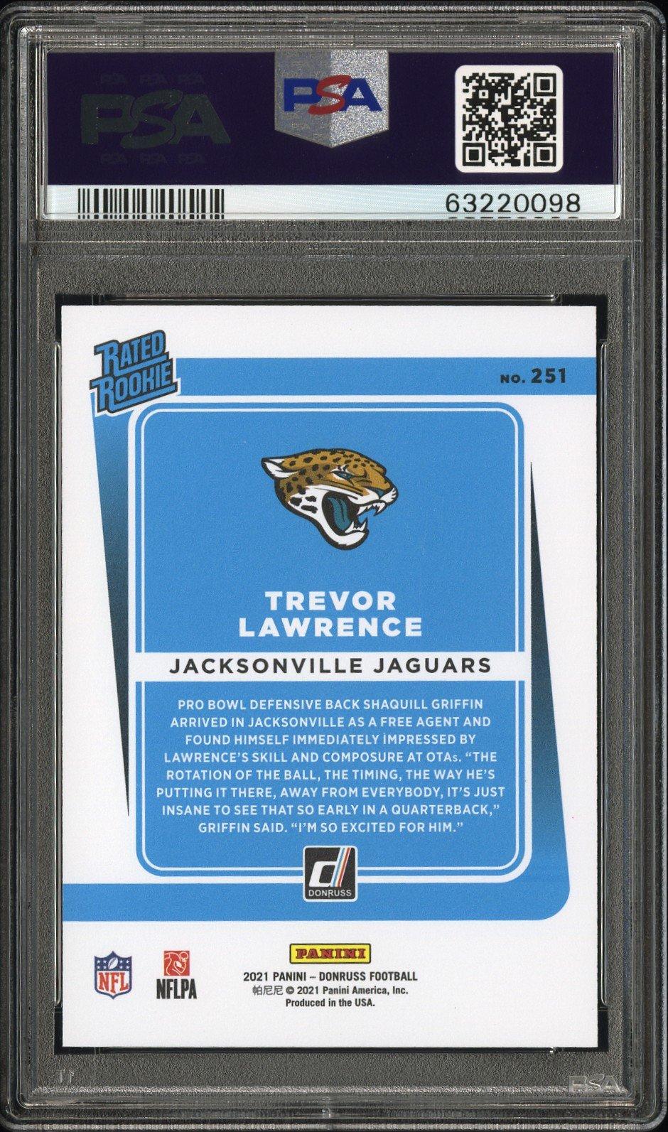 2021 Panini Donruss 251 Trevor Lawrence Premium PSA 9