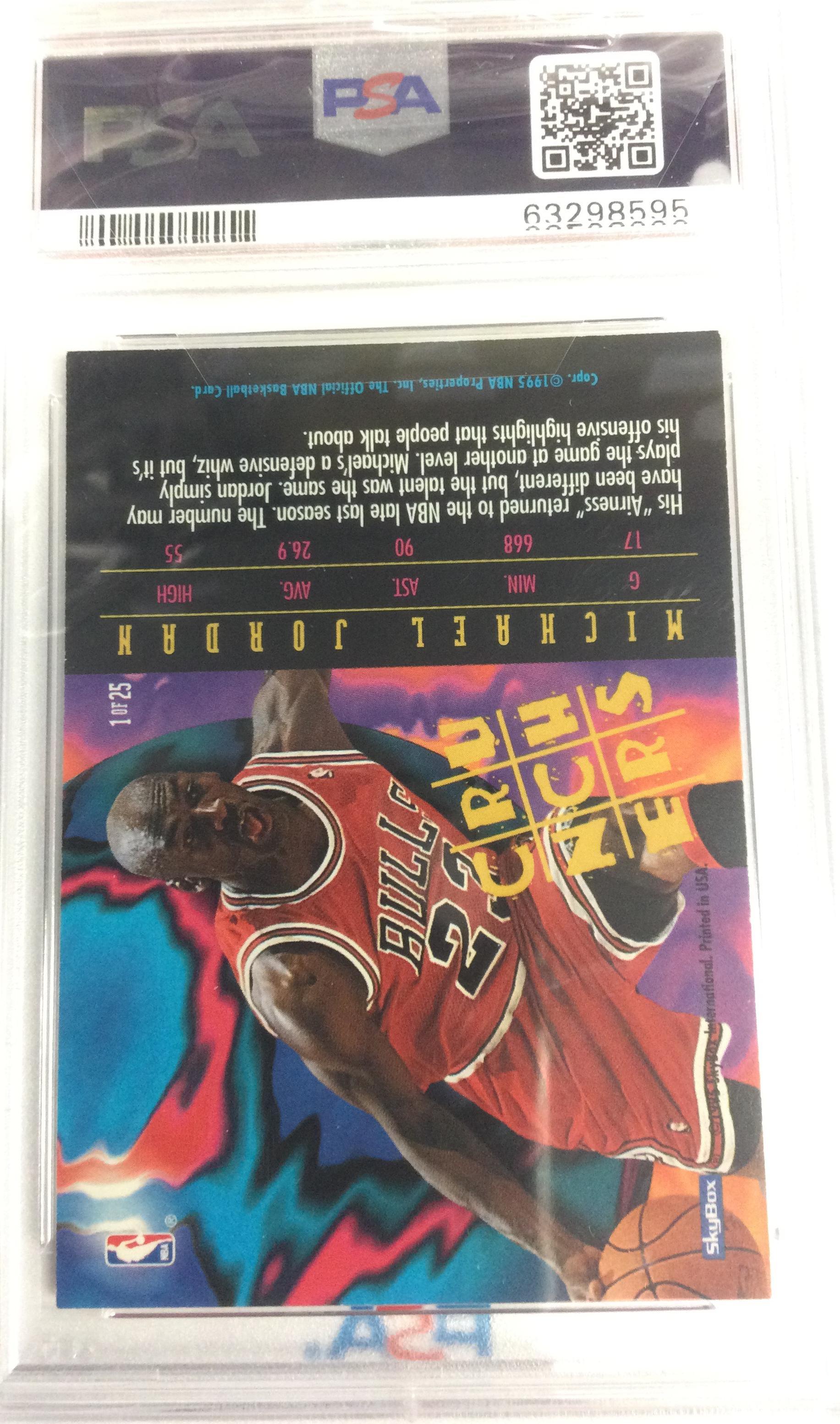 1995 Hoops Number Crunchers 1 Michael Jordan PSA 8