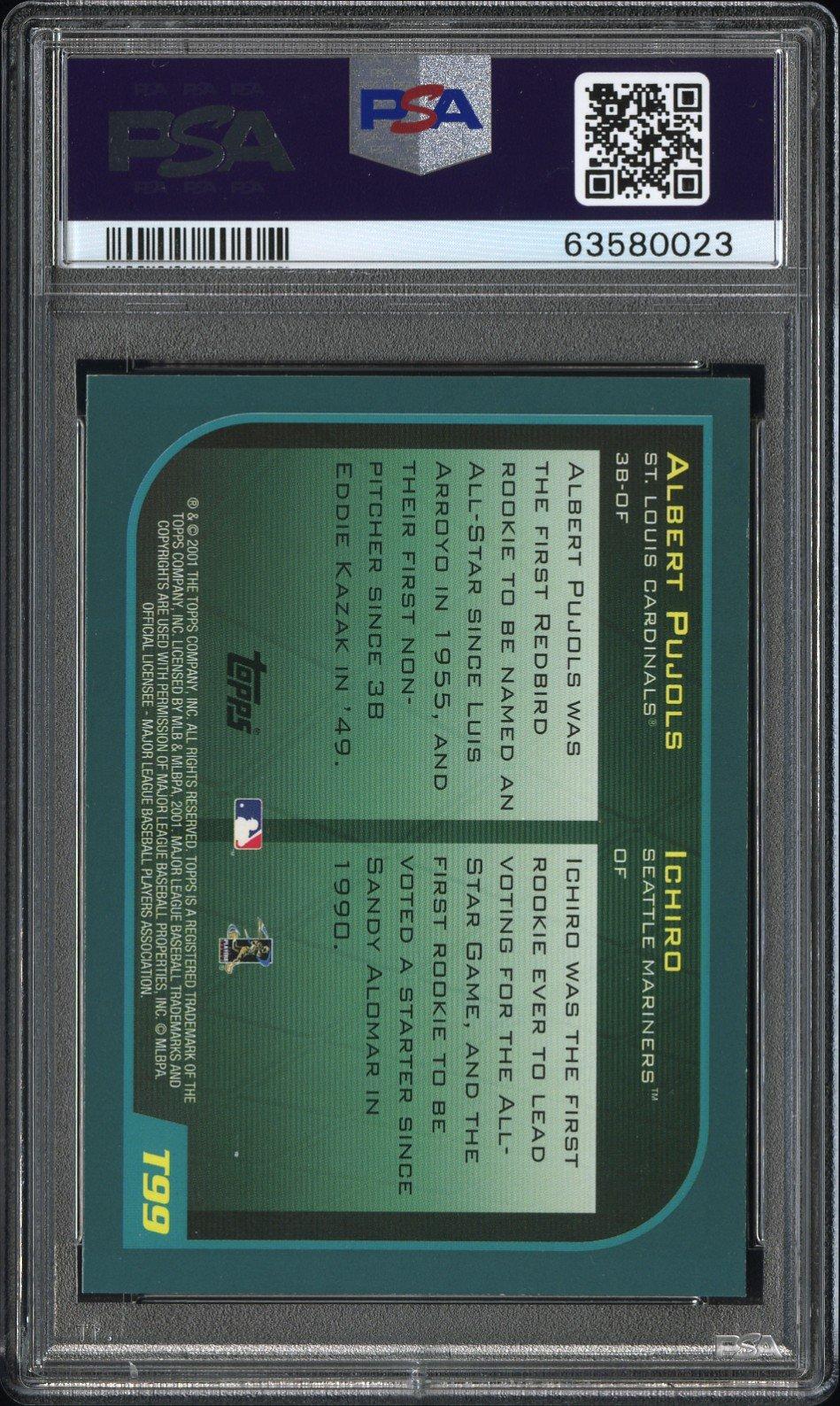 2001 Topps Traded T99 Ichiro/albert Pujols PSA