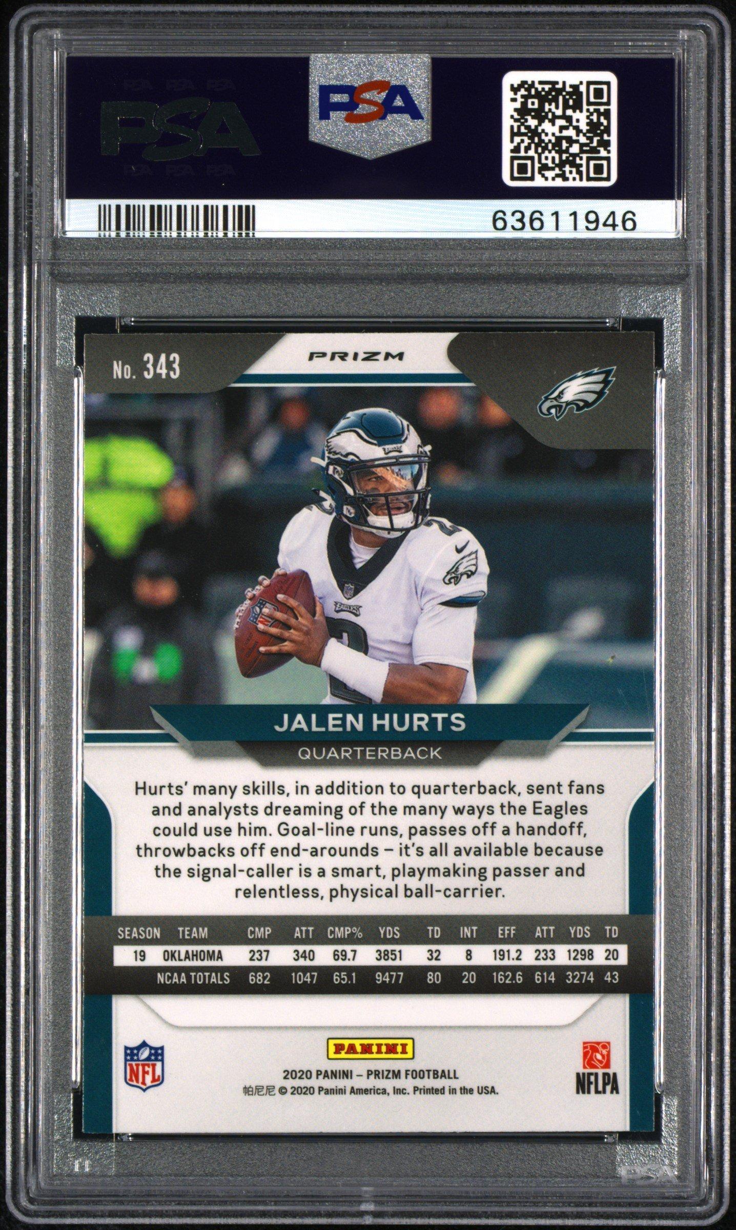 2020 Panini Prizm 343 Jalen Hurts Red Ice PSA