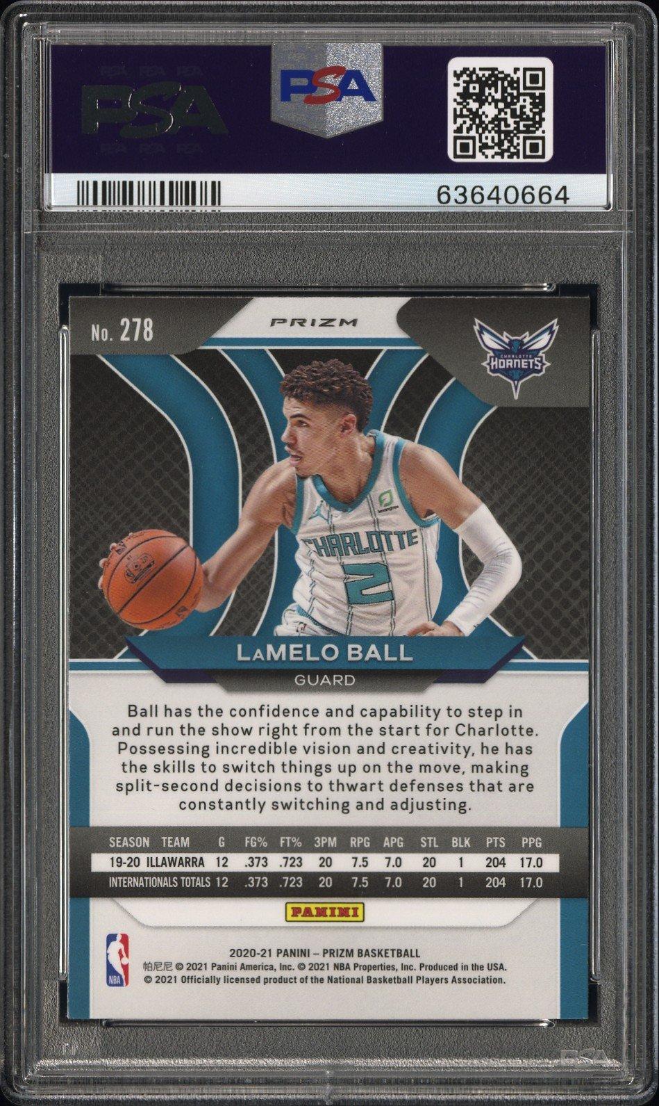 2020 Panini Prizm 278 Lamelo Ball Silver Prizm PSA