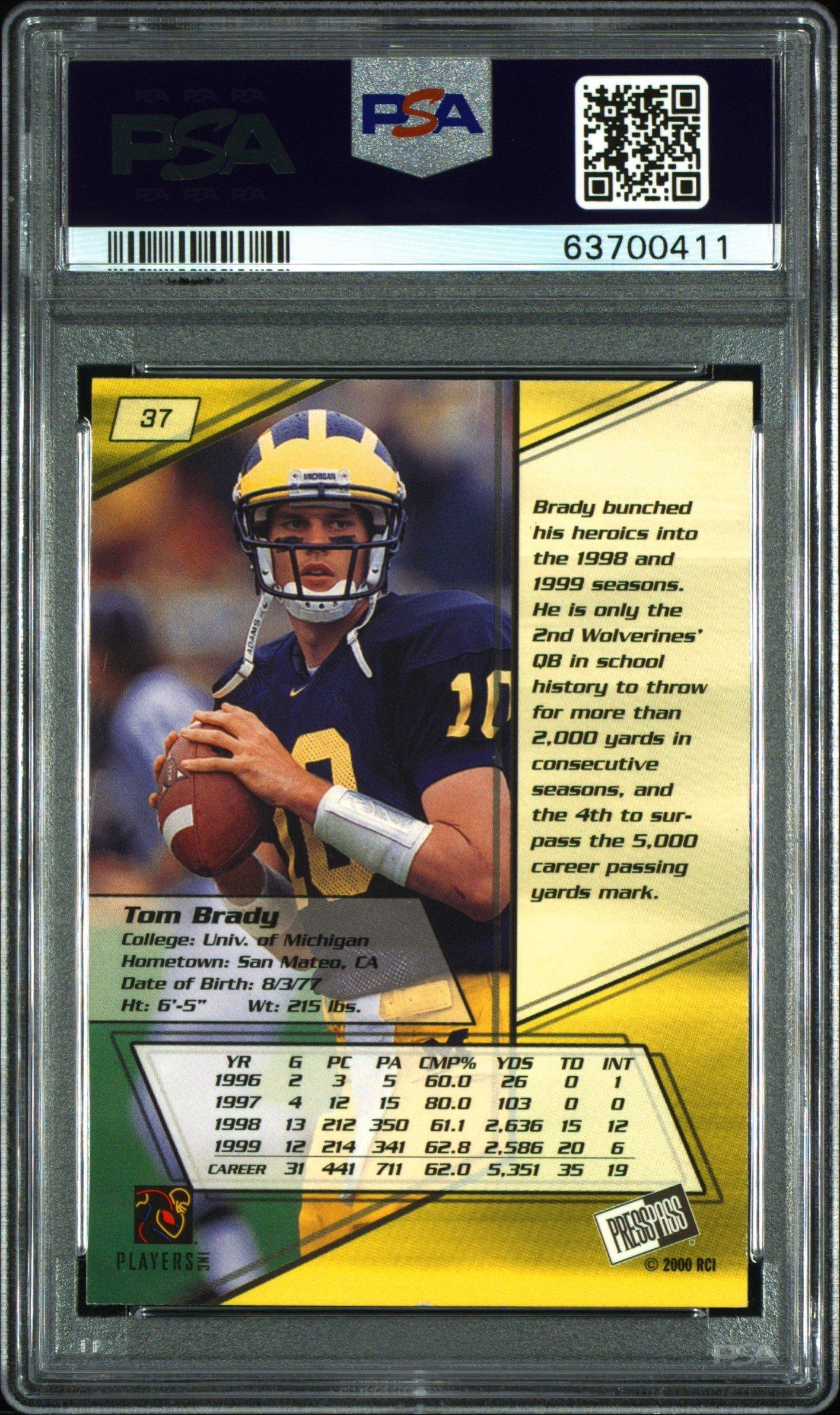 2000 Press Pass 37 Tom Brady PSA